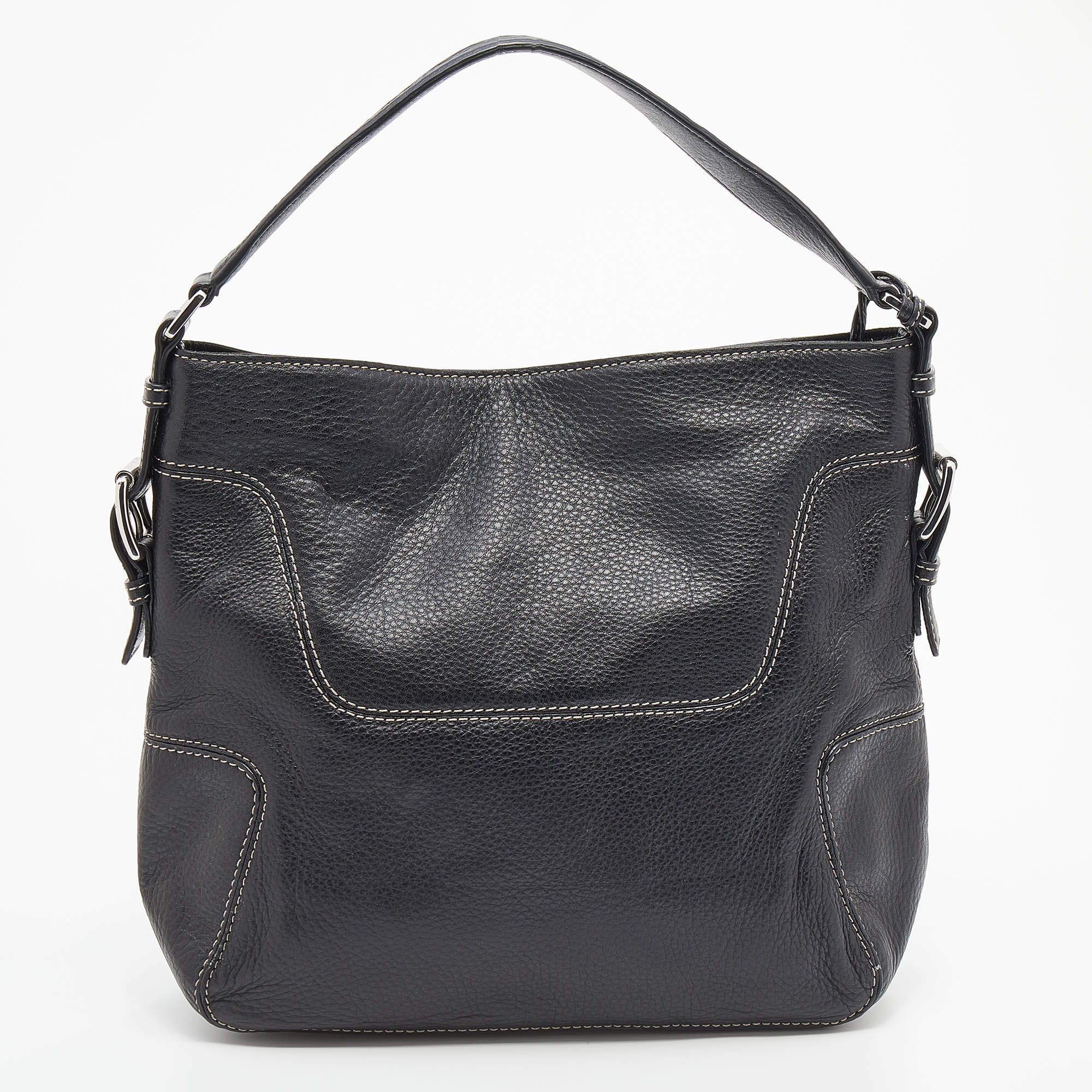 Pre Owned حقيبة هوبو مايكل مايكل كورس بروكفيل جلد أسود كب يرة