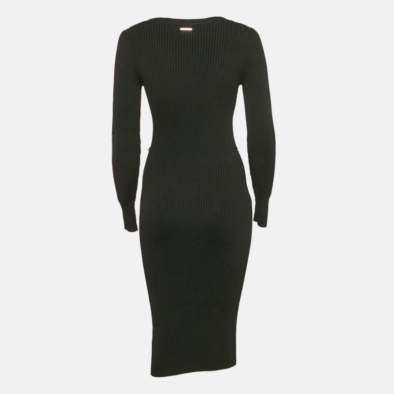 MICHAEL Michael Kors Black Rib Knit Bodycon Dress XS