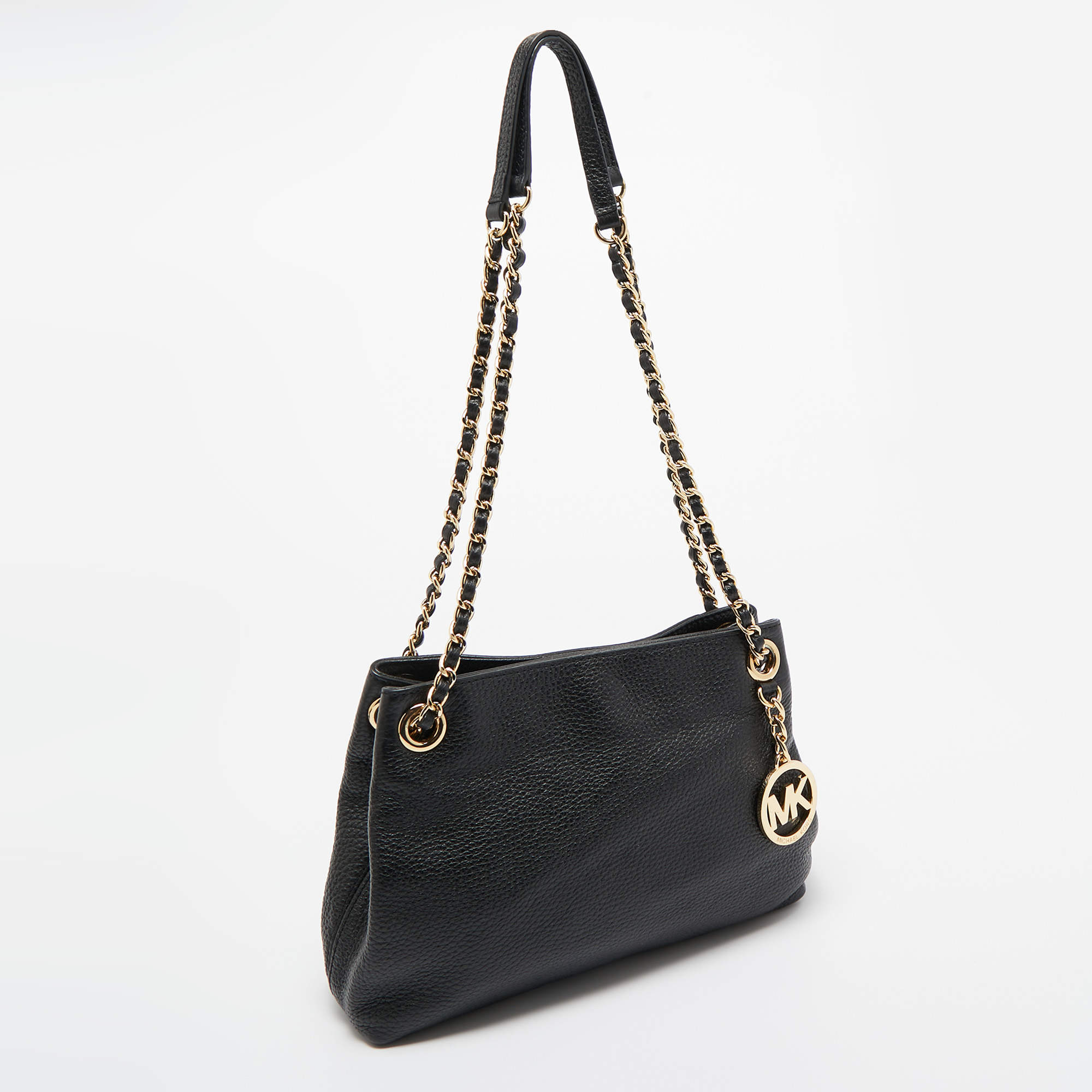 Michael Kors Black Pebbled Leather Shoulder Bag deals