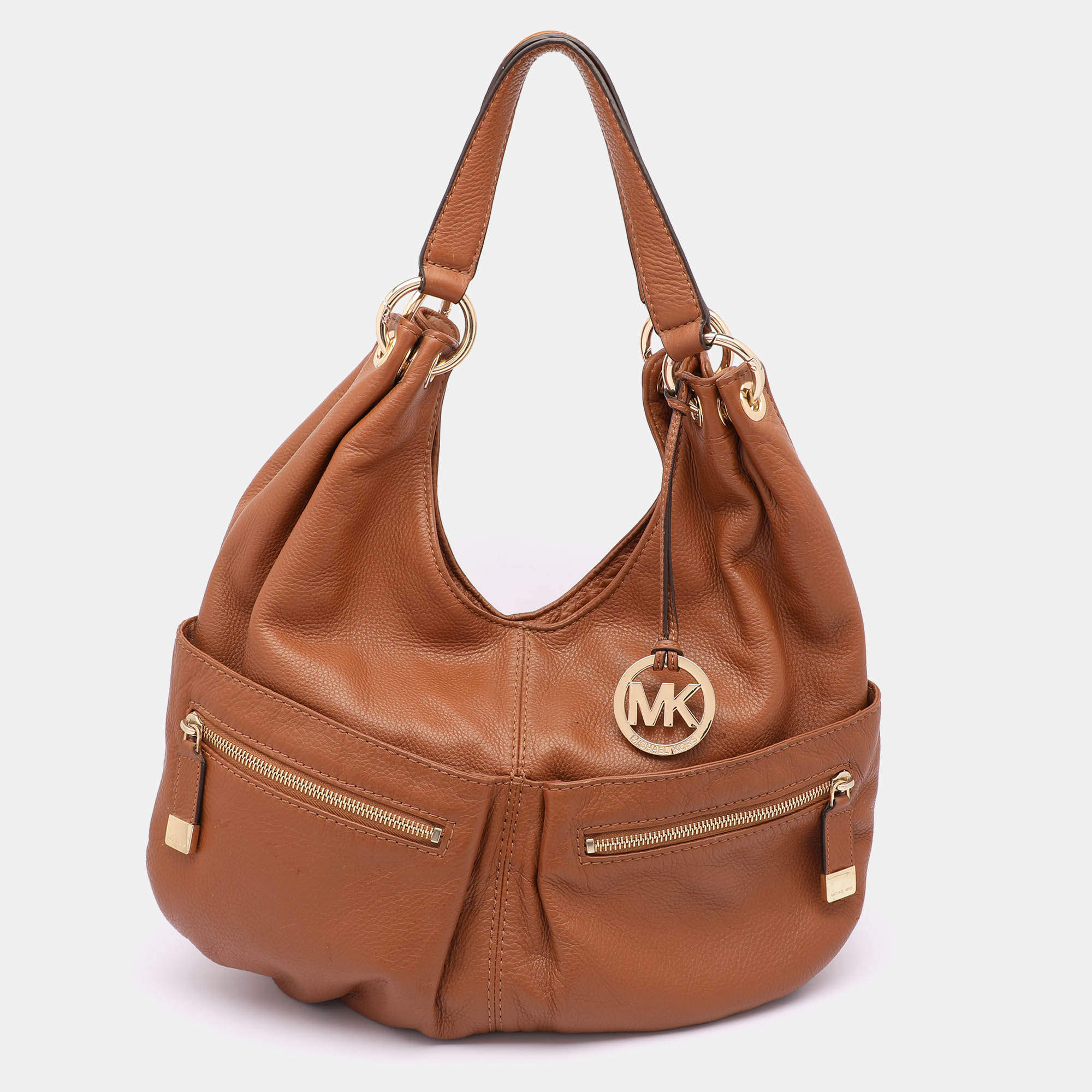 Pre Owned MICHAEL Michael Kors Brown Leather Large Layton Hobo