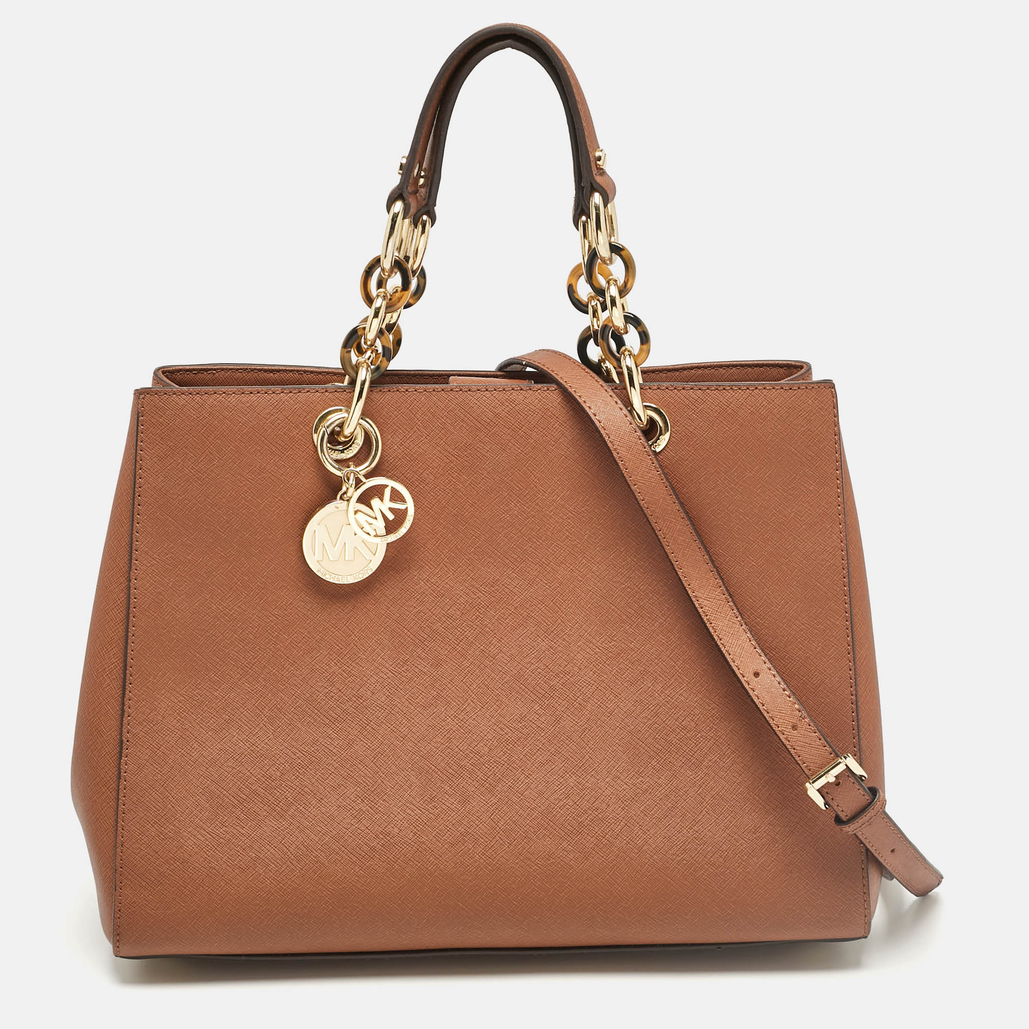 مملوكة مسبقًا MICHAEL Michael Kors Brown Leather Large Cynthia Tote
