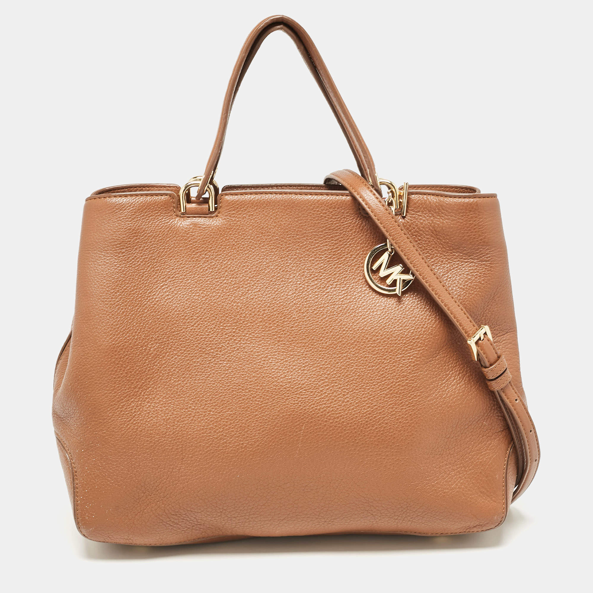 MICHAEL Michael Kors Brown Soft Leather Anabelle Zip Tote