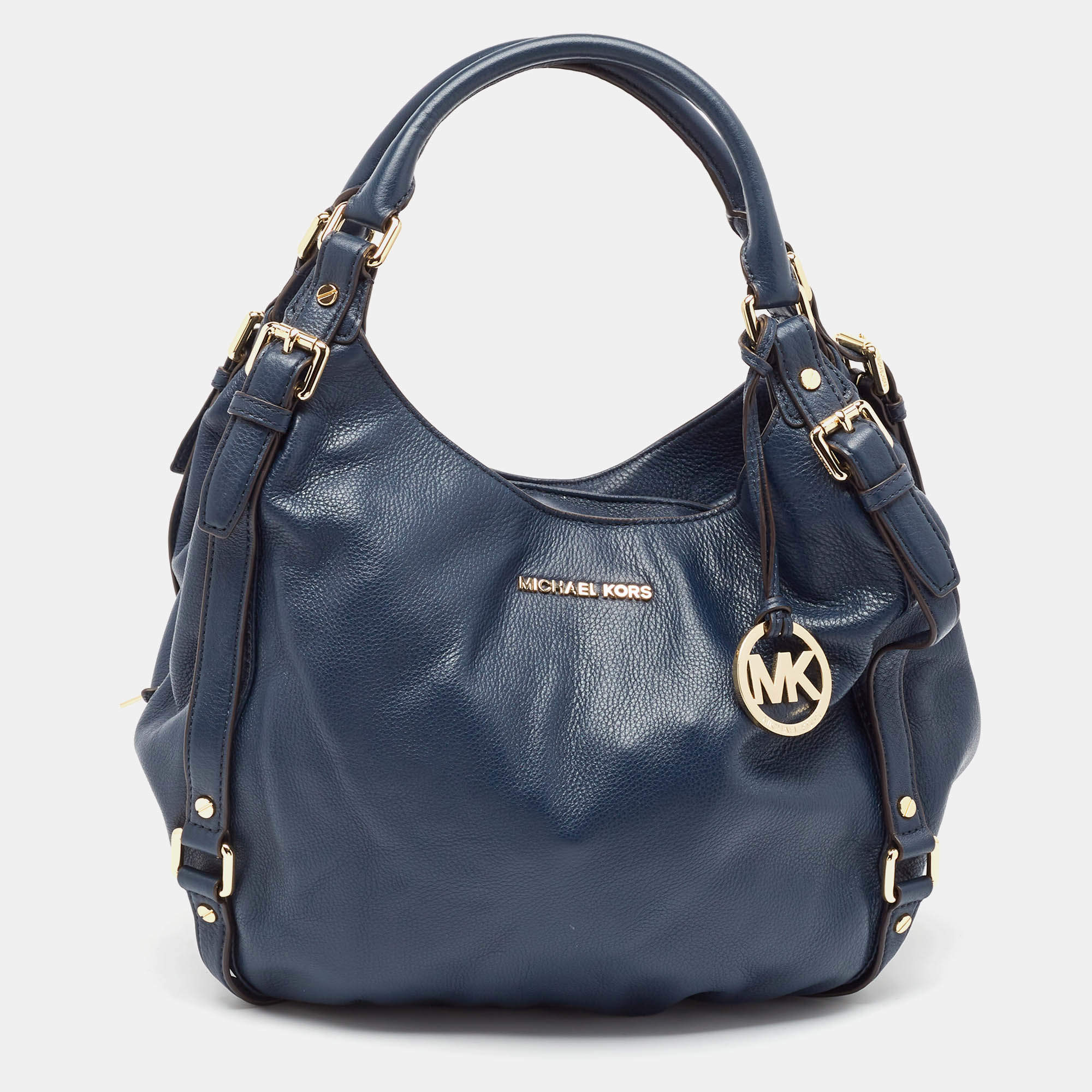 MICHAEL Michael Kors Navy Blue Leather Bedford Hobo