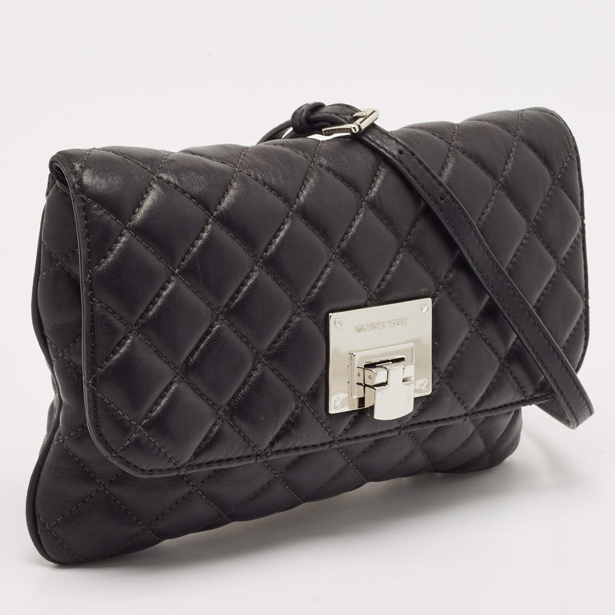 michael kors crossbody quilted black