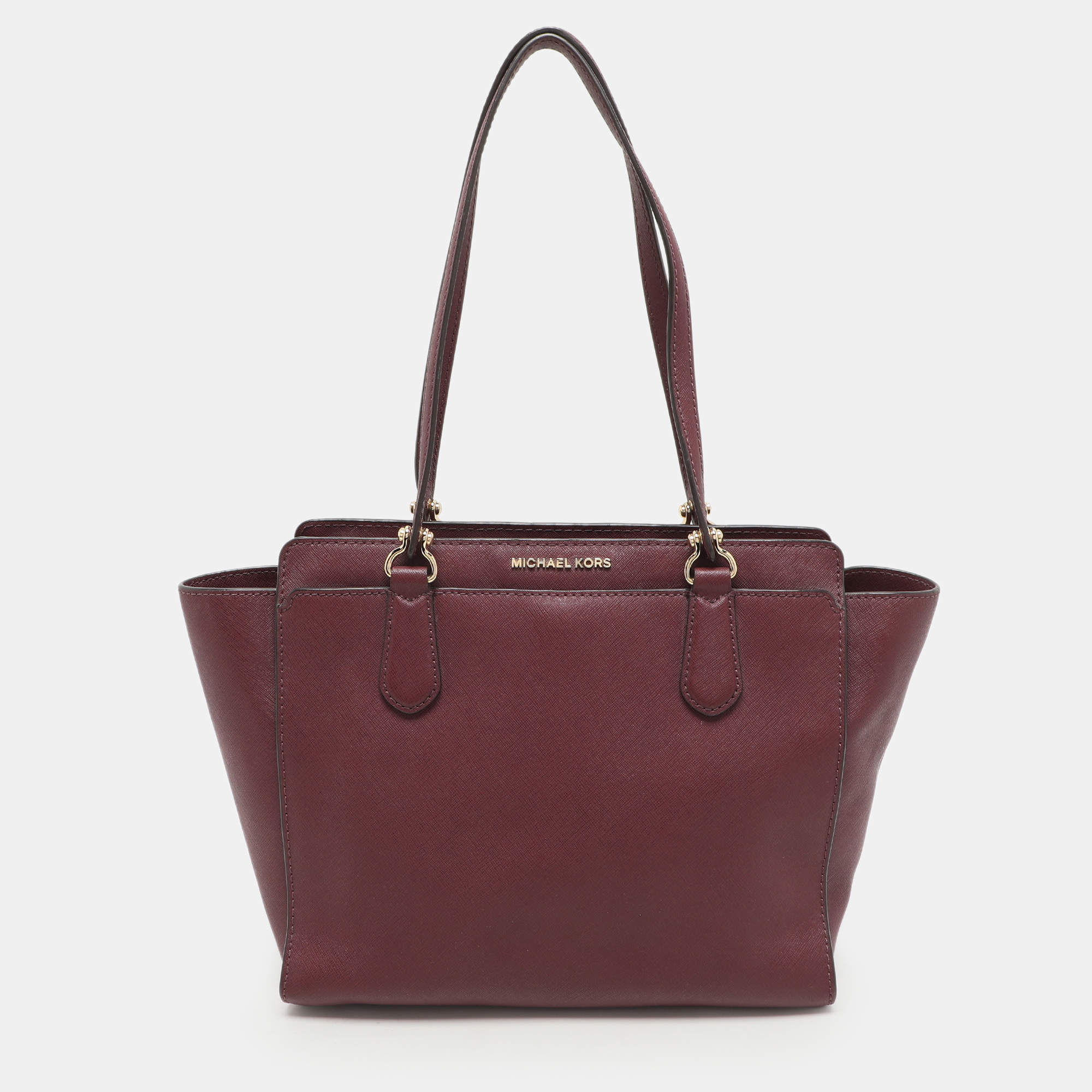 Pre Owned MICHAEL Michael Kors Burgundy Leather Dee Dee Convertible Tote