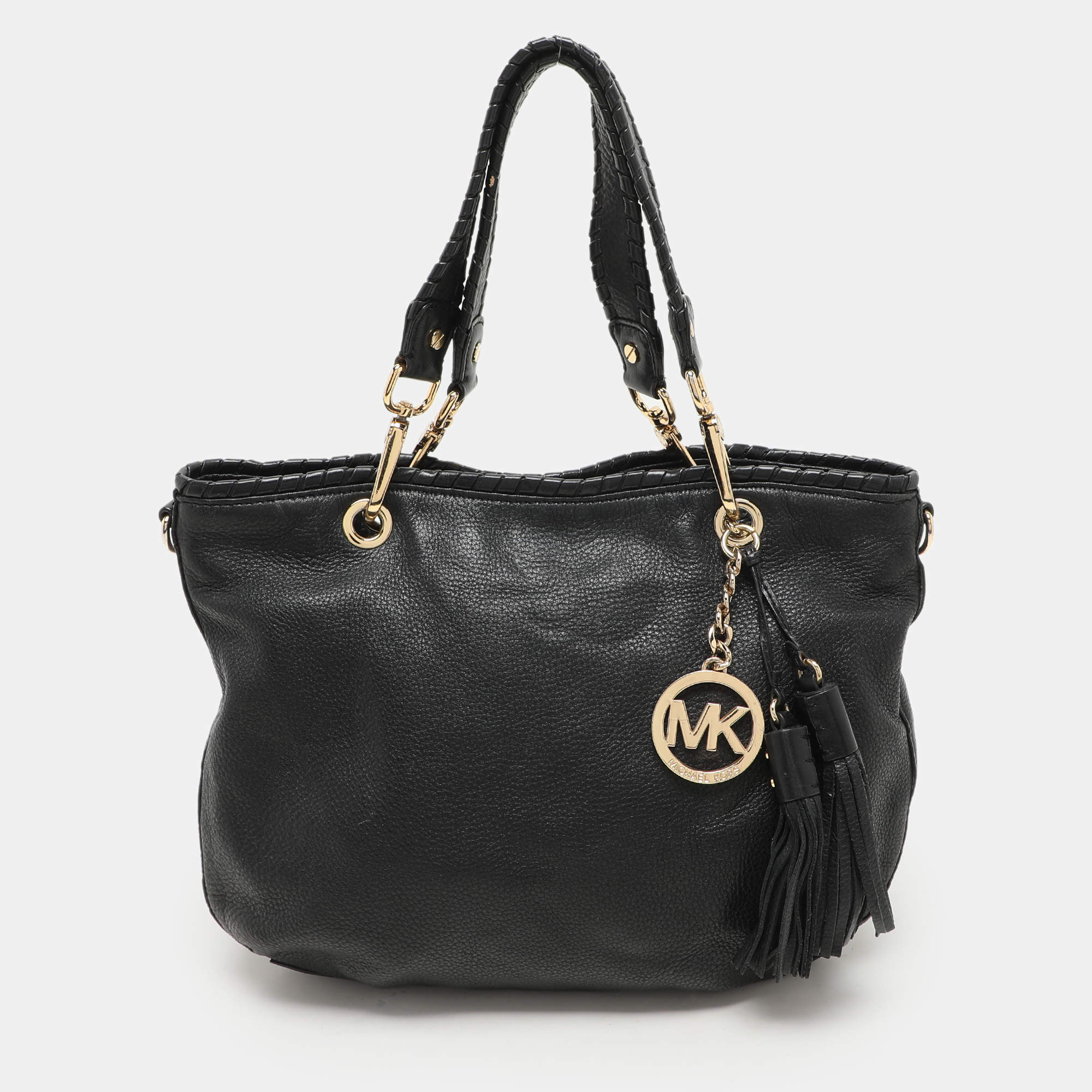 MICHAEL Michael Kors Black Leather Tassel Satchel