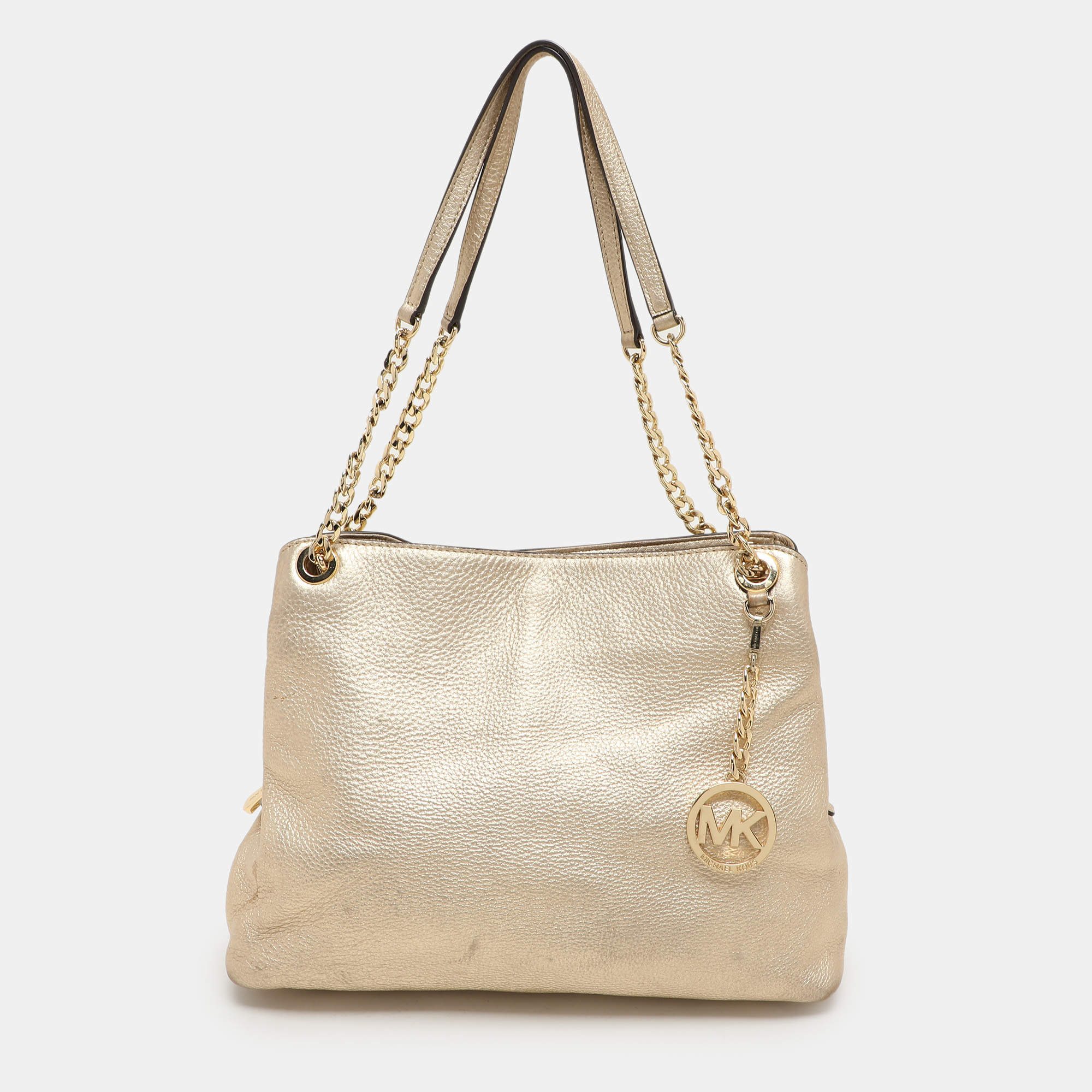 MICHAEL Michael Kors Gold Leather Jet Set Chain Tote