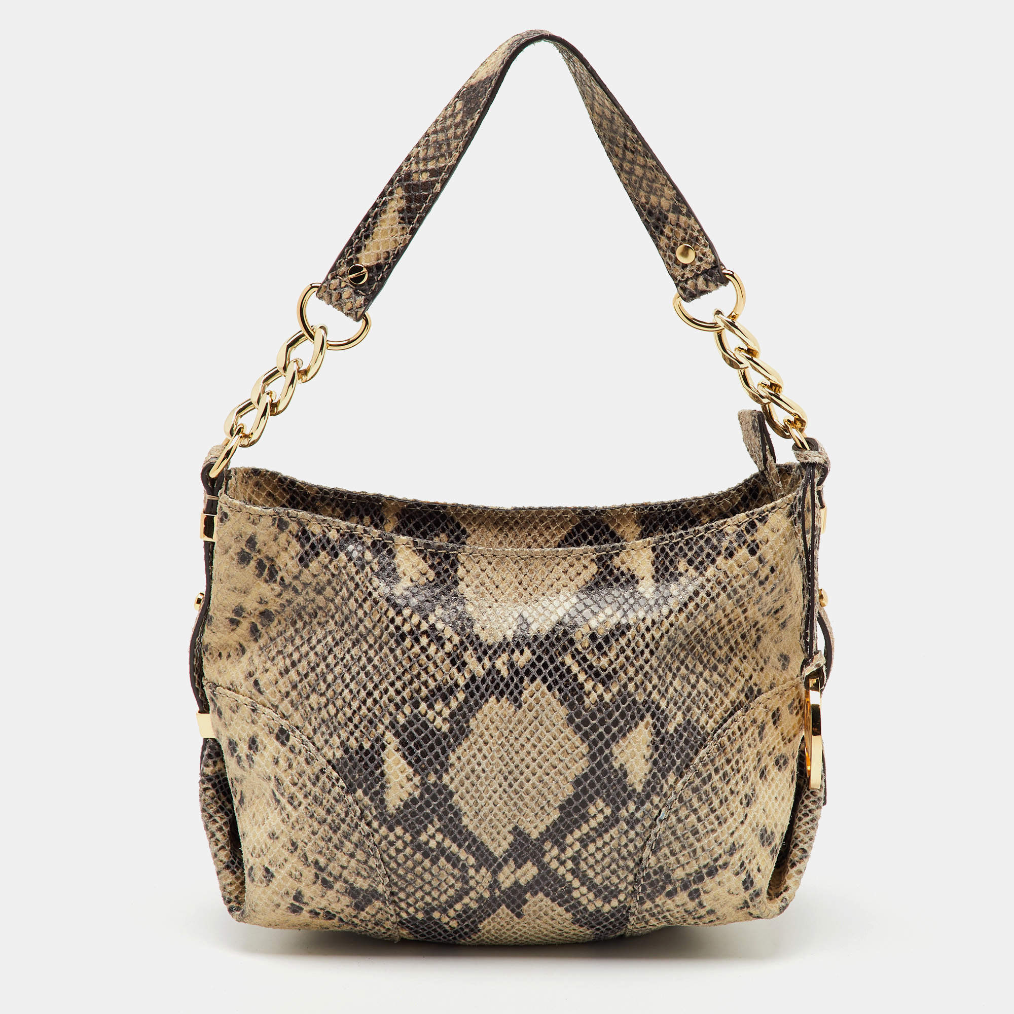 MICHAEL Michael Kors Multicolor Snakeskin Embossed Leather Hobo