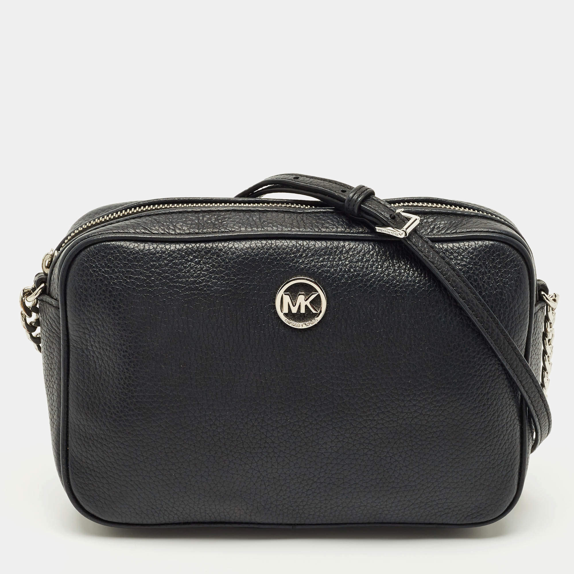 Pre Owned MICHAEL Michael Kors Black Leather Fulton Shoulder Bag