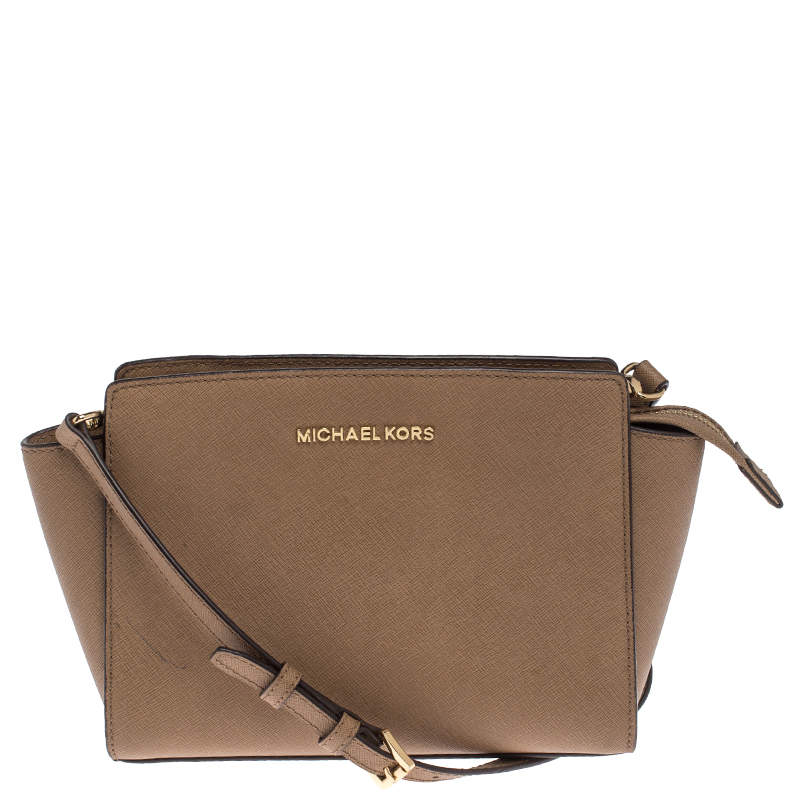 Pre Owned MICHAEL Michael Kors Brown Leather Medium Selma Crossbody Bag 