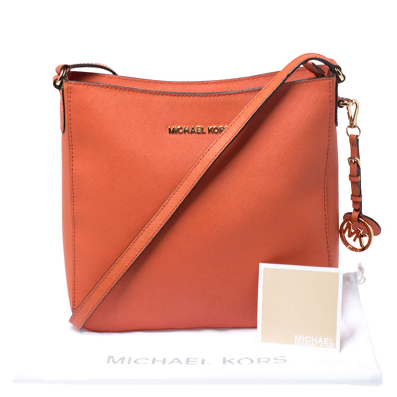 Michael Kors Jet Set Travel LG NS Leather Tote Shoulder Bag Burnt Orange