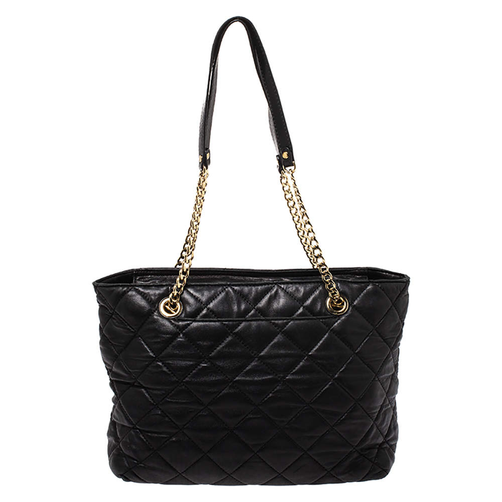 MICHAEL Michael Kors Black Leather Susannah Tote MICHAEL Michael