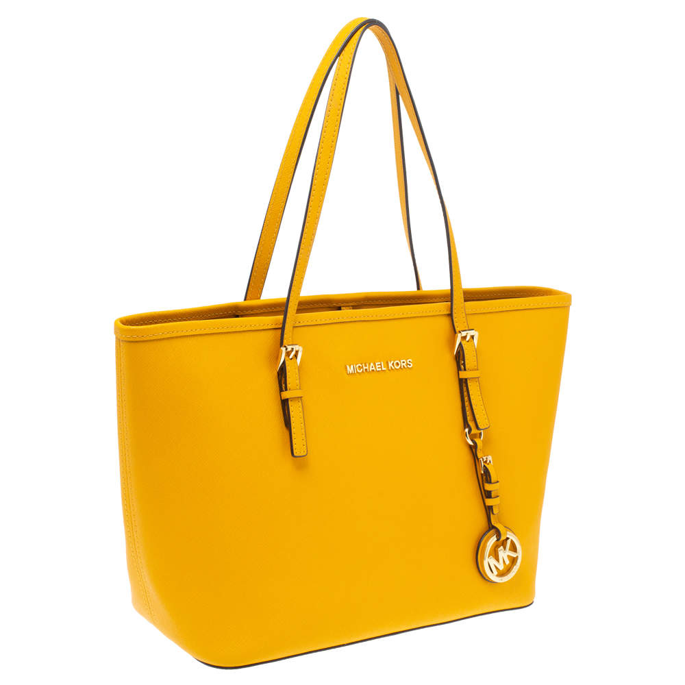 mk yellow tote bag