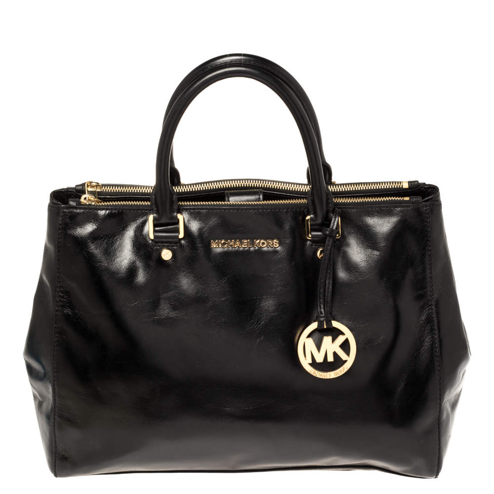 مملوكة مسبقًا حقيبة مايكل مايكل كورس سوتون جلد أسود