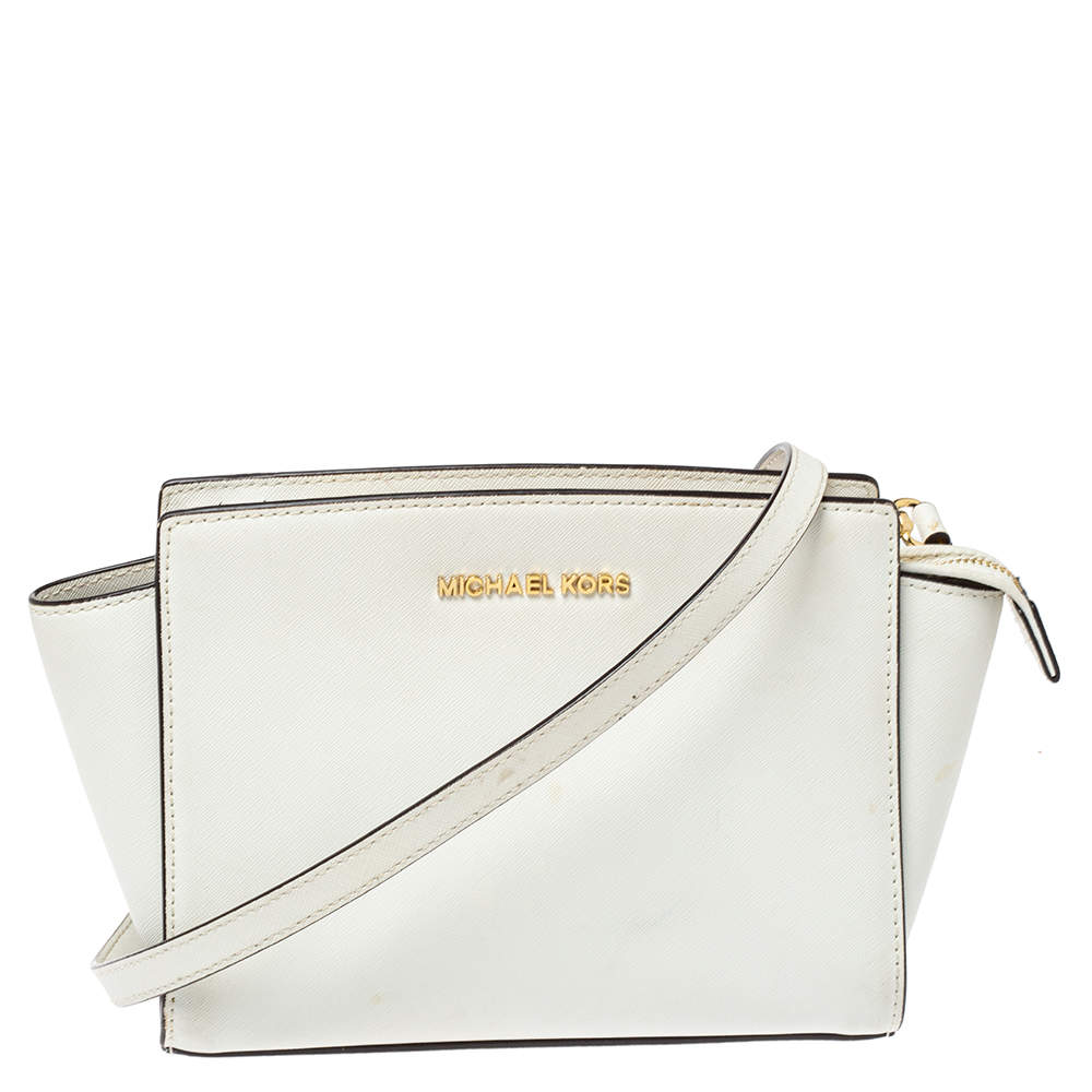 Pre Owned حقيبة كروس مايكل مايكل كورس سيلما جلد بيضاء  صغيرة