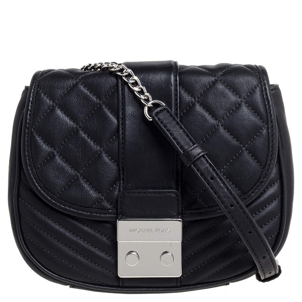 مملوكة مسبقًا MICHAEL Michael Kors Black Quilted Leather Sloan Shoulder Bag