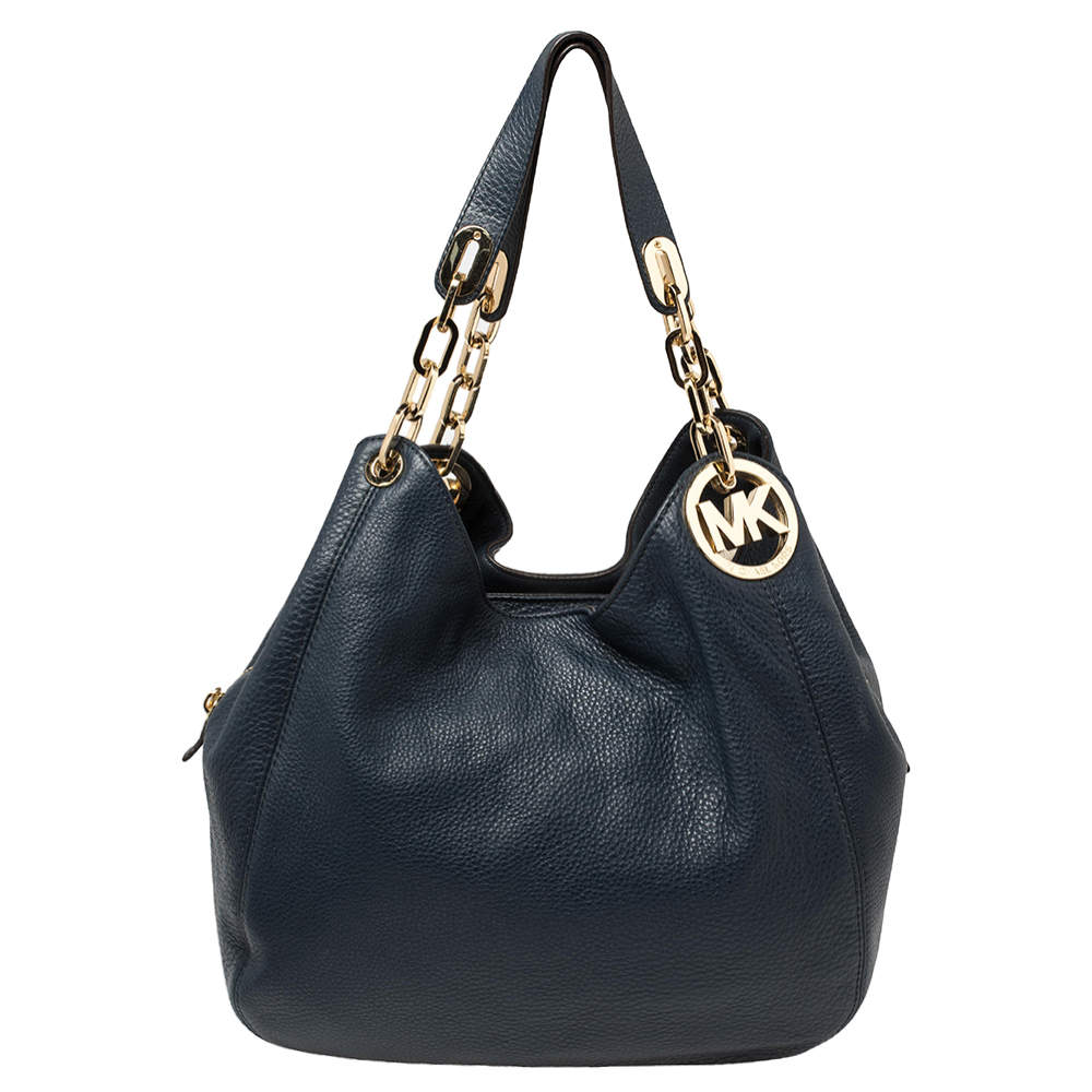 Pre Owned حقيبة هوبو مايكل مايكل كورس فالتون جلد كحلية