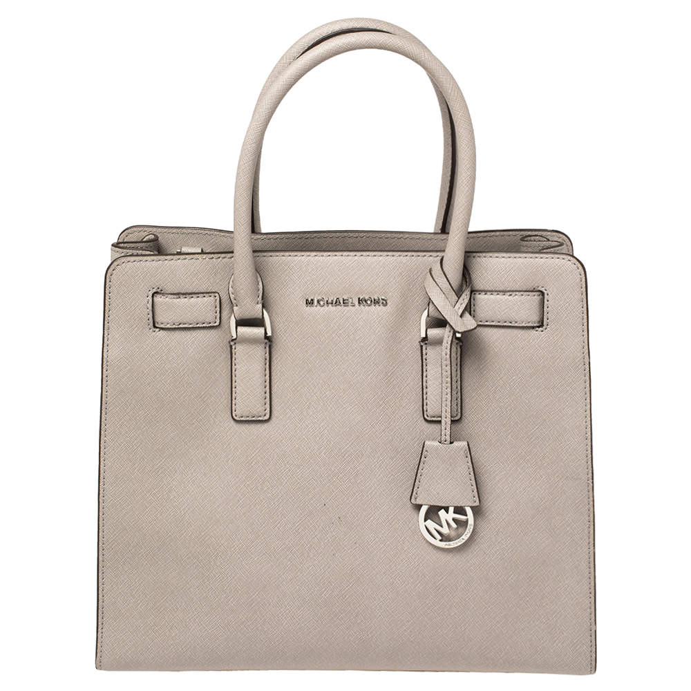 Pre Owned MICHAEL Michael Kors Grey Leather Large Dillon Tote