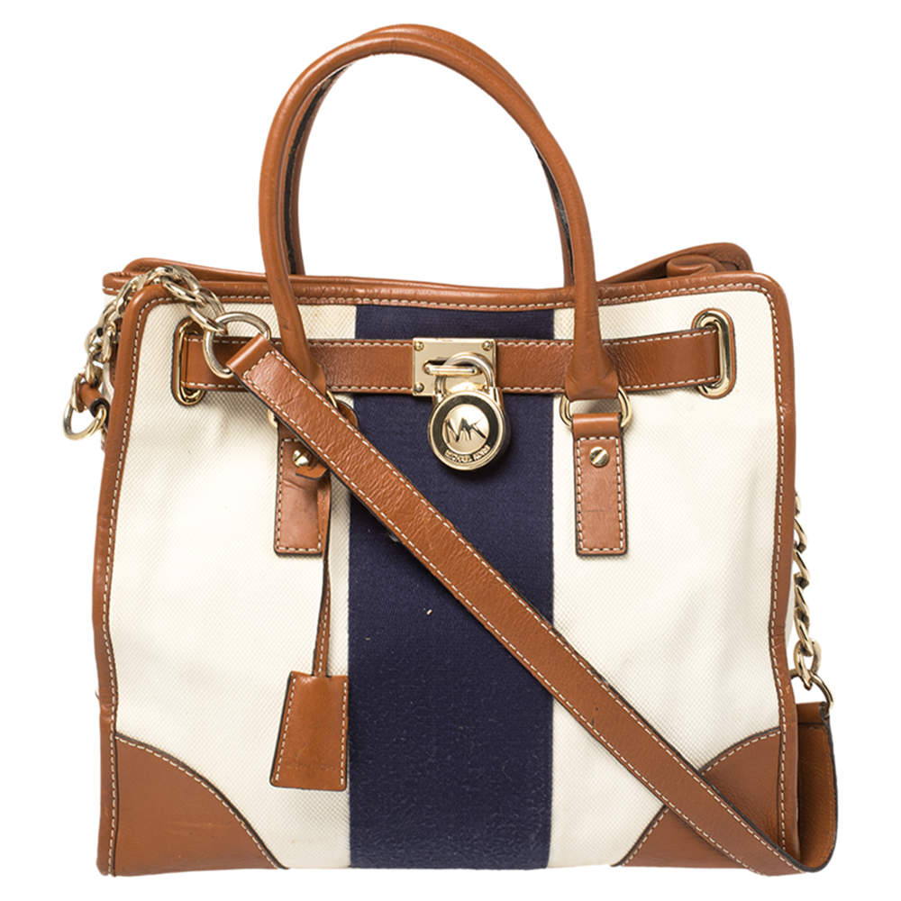 Pre Owned حقيبة مايكل مايكل كورس هاميلتون جلد وكانفاس متعدد الألوان كبيرة