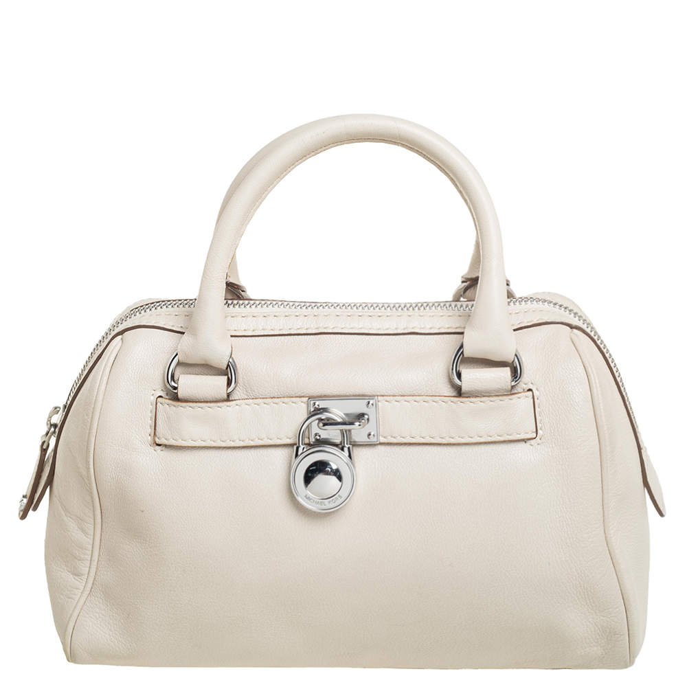 Pre Owned حقيبة ساتشل مايكل مايكل كورس هاميلتون جلد عاجي