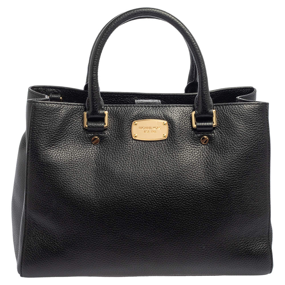 Pre Owned حقيبة ساتشل مايكل مايكل كورس جلد أسود