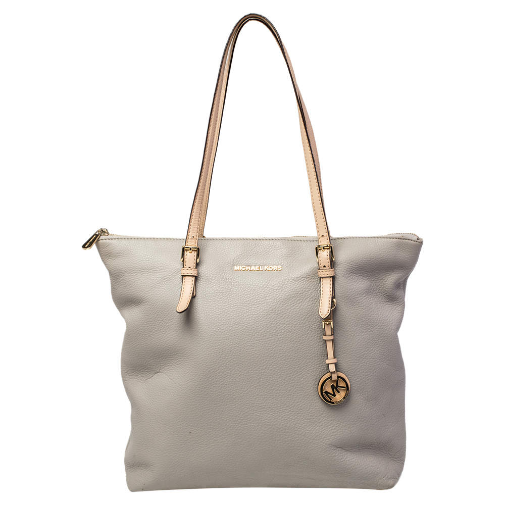 Pre Owned حقيبة يد توتس مايكل كورس ترافيل جيت سيت جلد بنفسجي كبيرة 