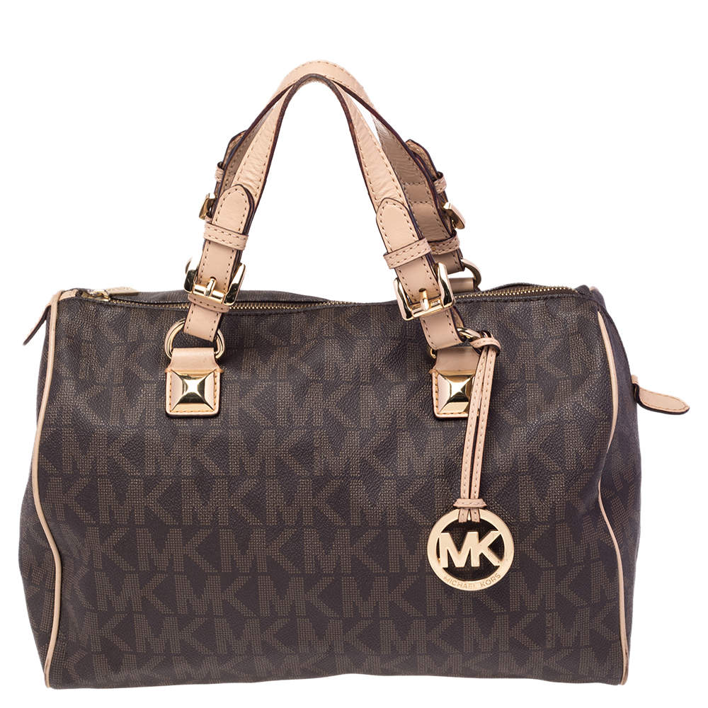 MICHAEL Michael Kors Black Signature Coated Canvas Grayson