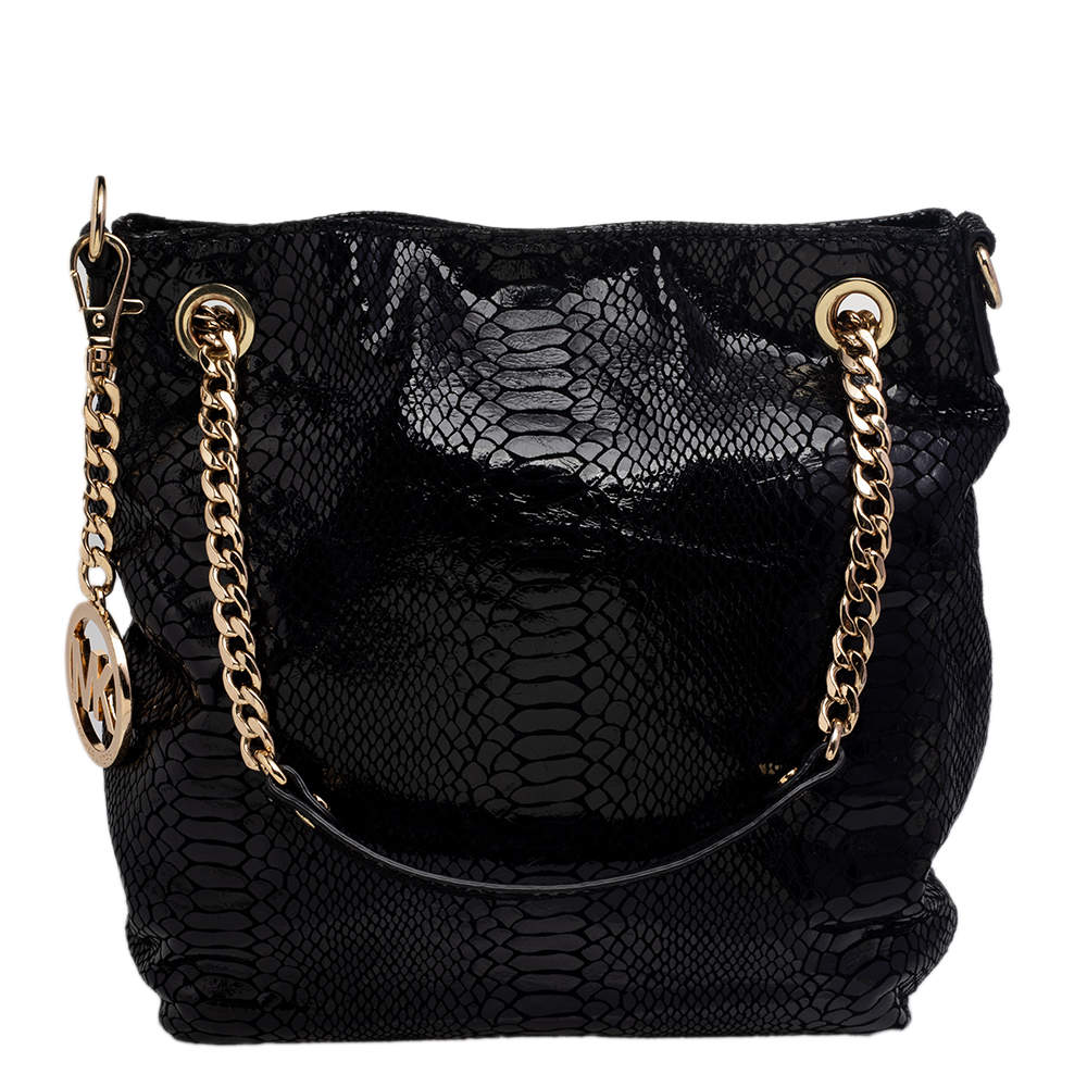 Pre Owned حقيبة يد توتس مايكل مايكل كورس جلد نقشة الثعبان بسلسلة