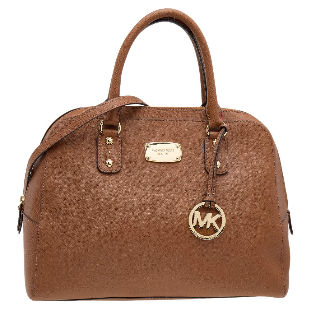 Pre Owned MICHAEL Michael Kors Brown Leather Large Sandrine Satchel
