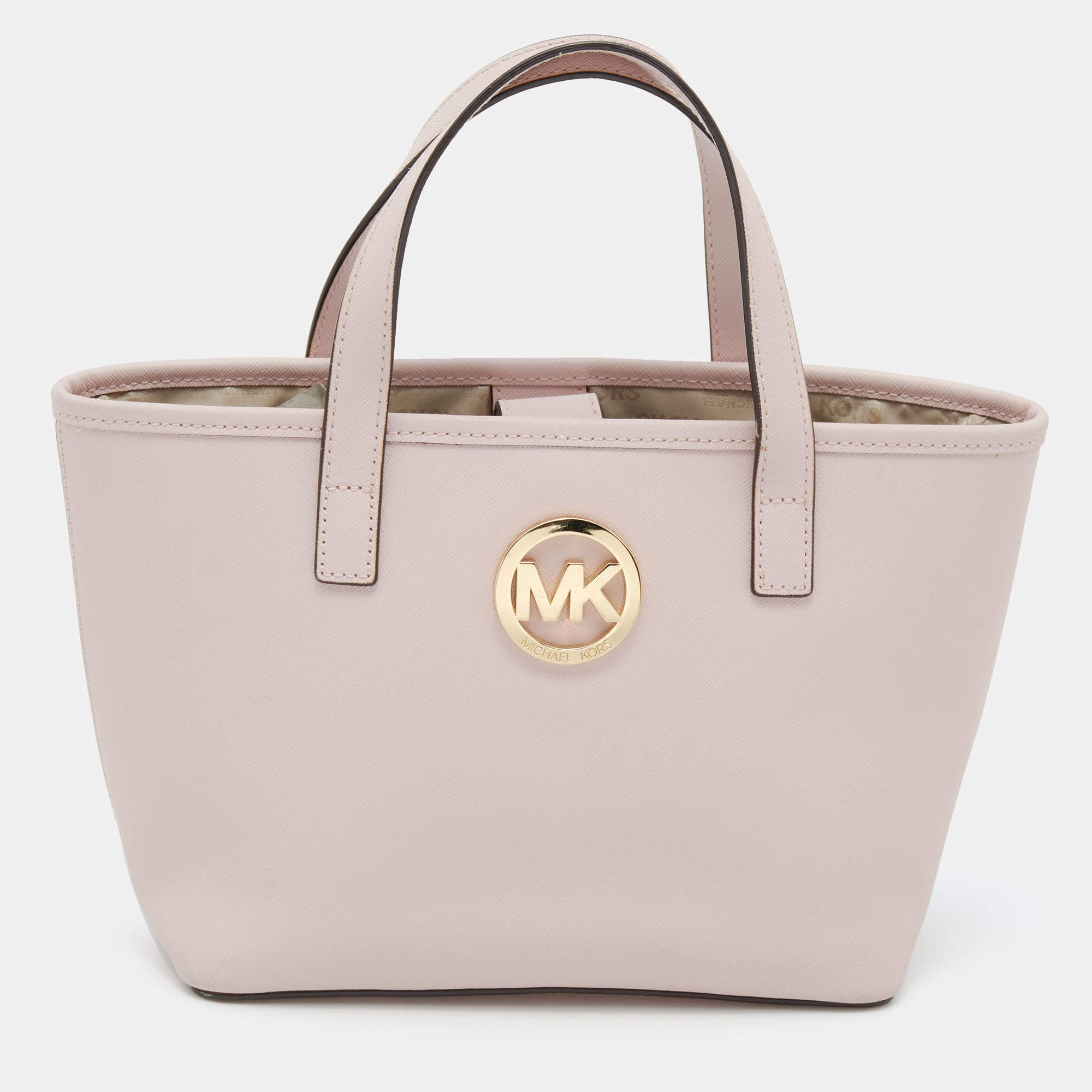 Pre Owned حقيبة سفر يد مايكل مايكل كورس أكس أس جيت سيت جلد وردية 