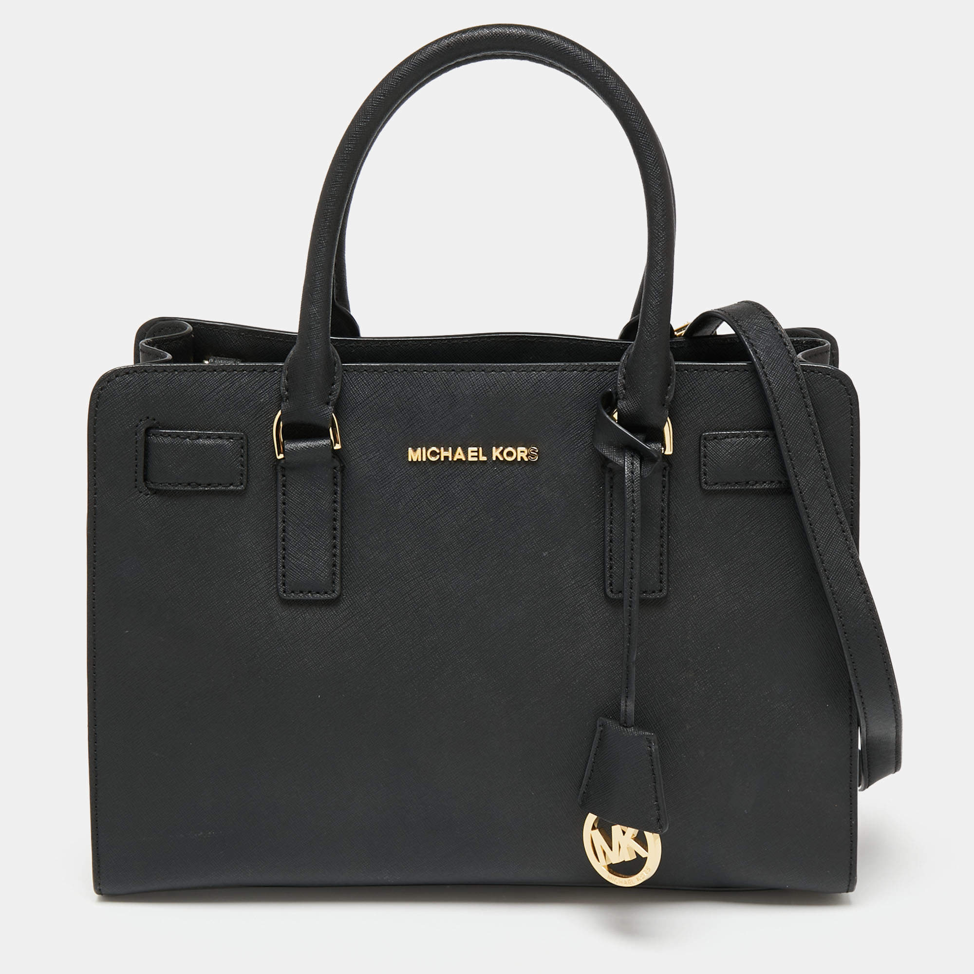 Pre Owned حقيبة يد مايكل مايكل كورس ديلون جلد سافيانو أسود