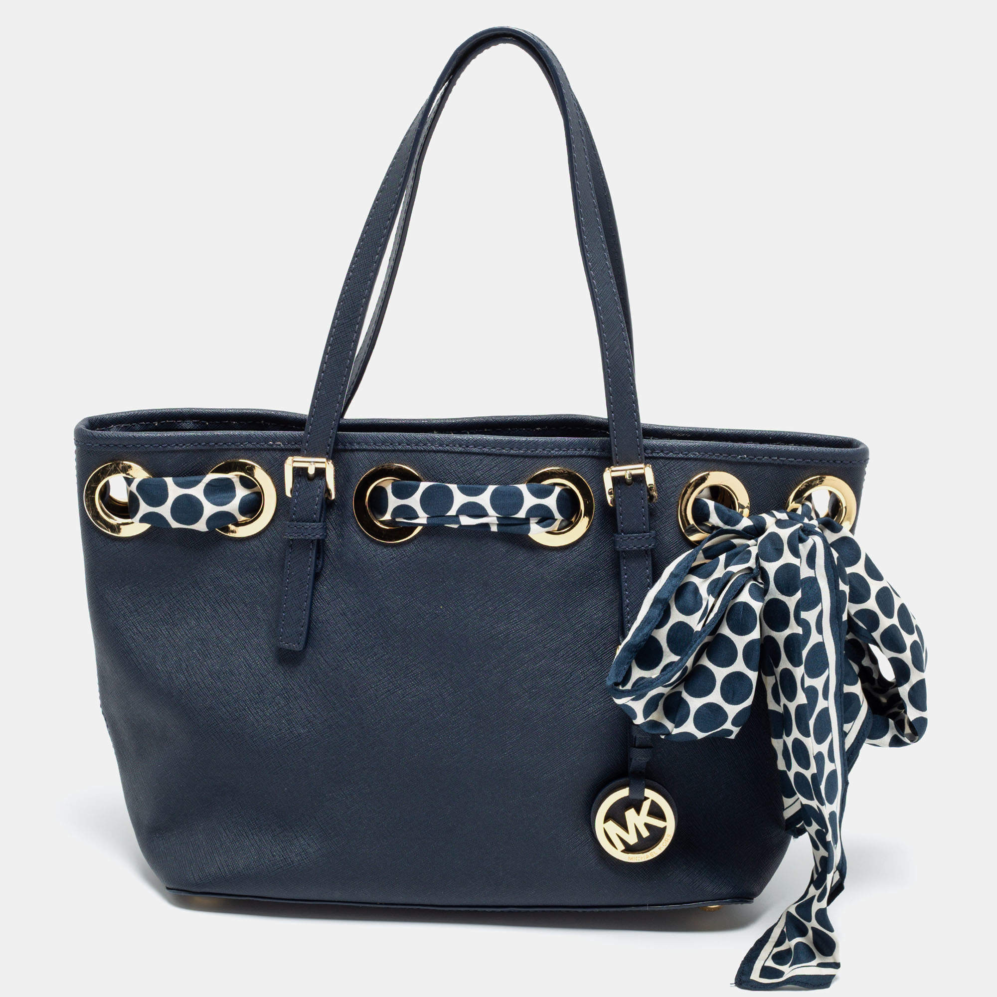 MICHAEL Michael Kors Navy Blue Saffiano Leather Jet Set Scarf Tote MICHAEL  Michael Kors | TLC