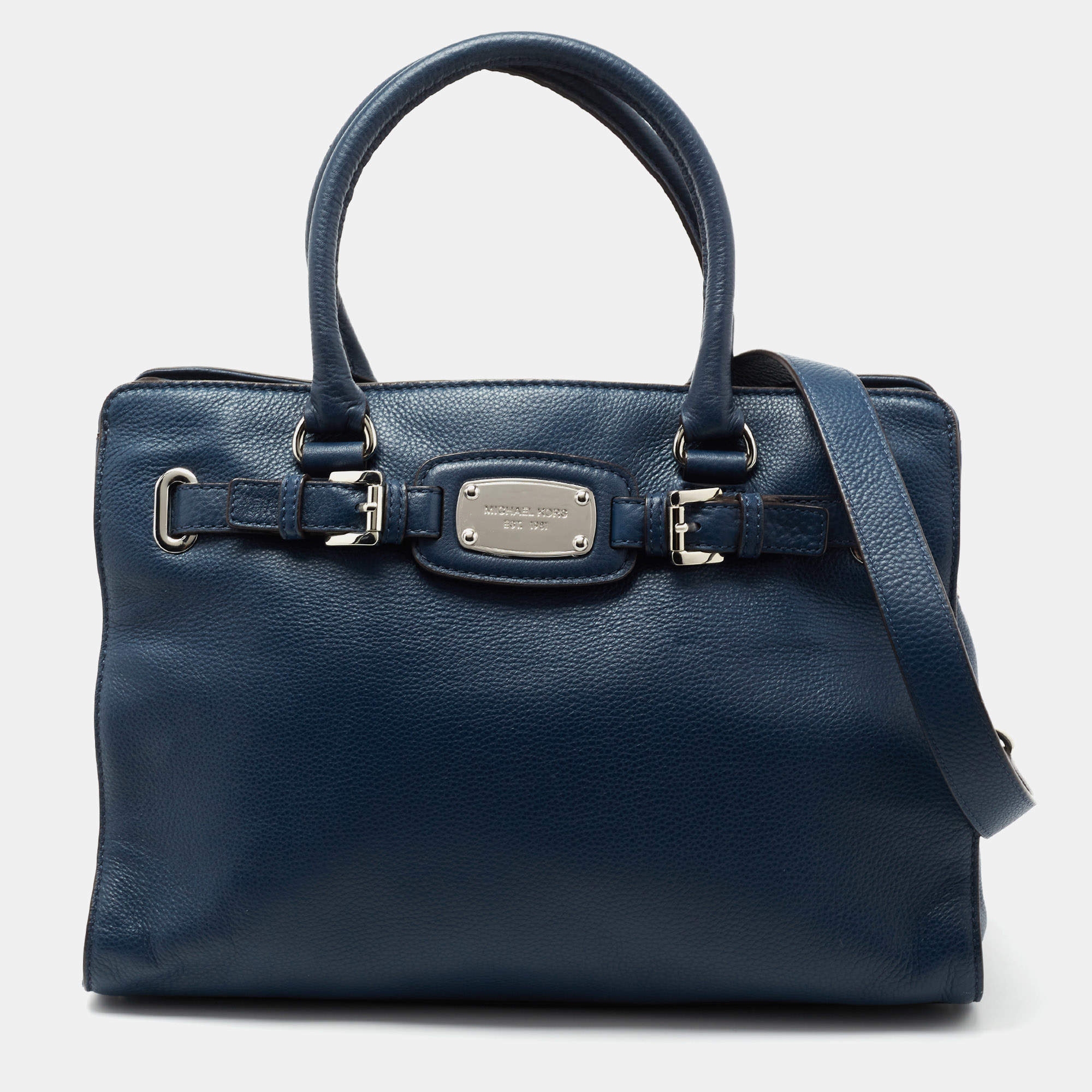 MICHAEL Michael Kors Blue Leather Large Hamilton Satchel