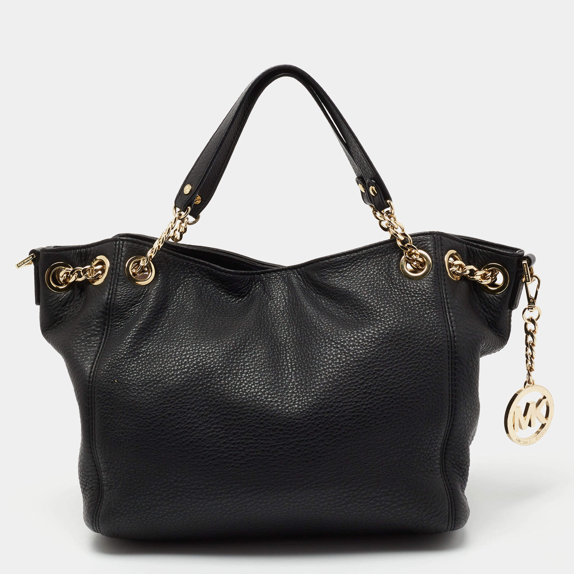 Pre Owned MICHAEL Michael Kors Black Leather Chain Tote
