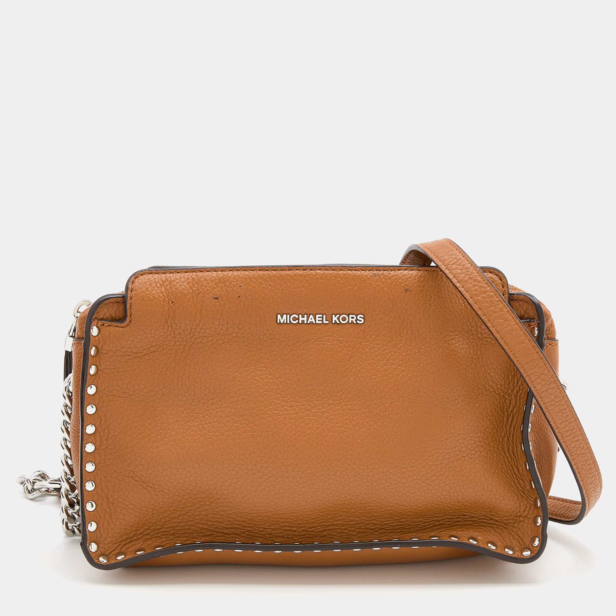 مملوكة مسبقًا Michael Michael Kors Brown Leather Astor Crossbody Bag