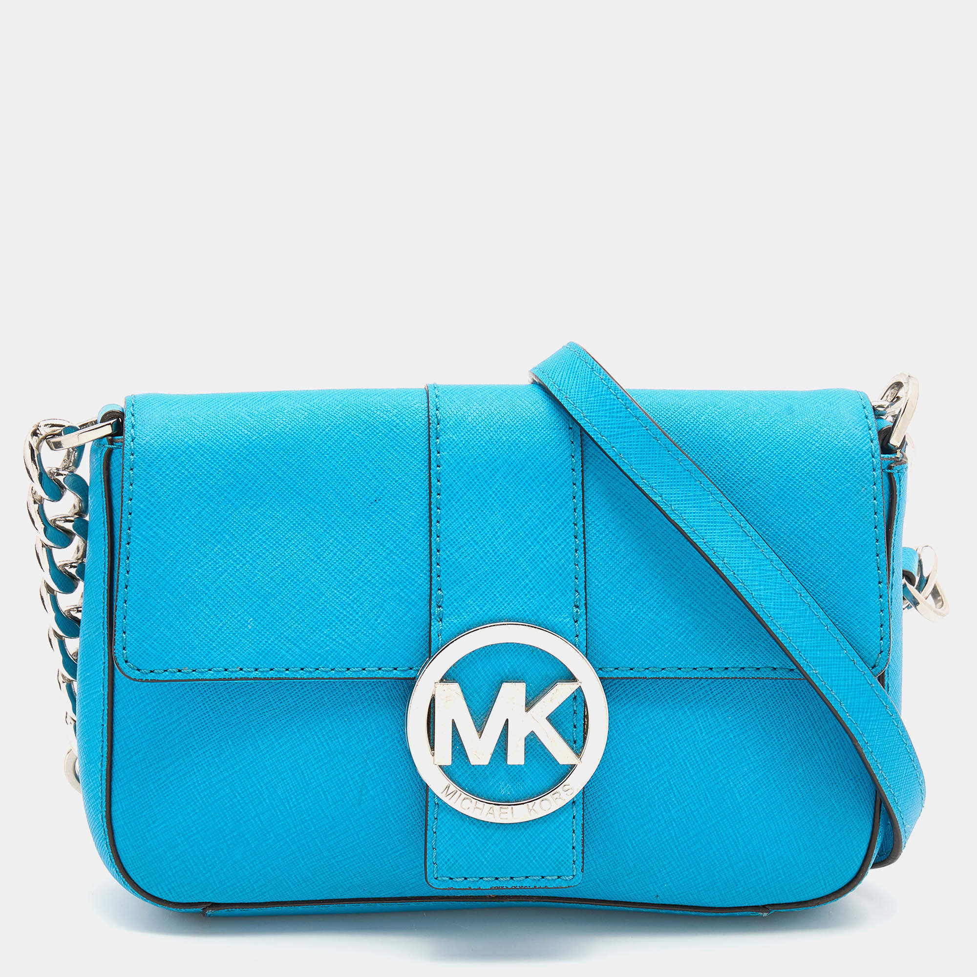 MICHAEL Michael Kors Blue Leather Fulton Crossbody Bag MICHAEL Michael Kors  | TLC