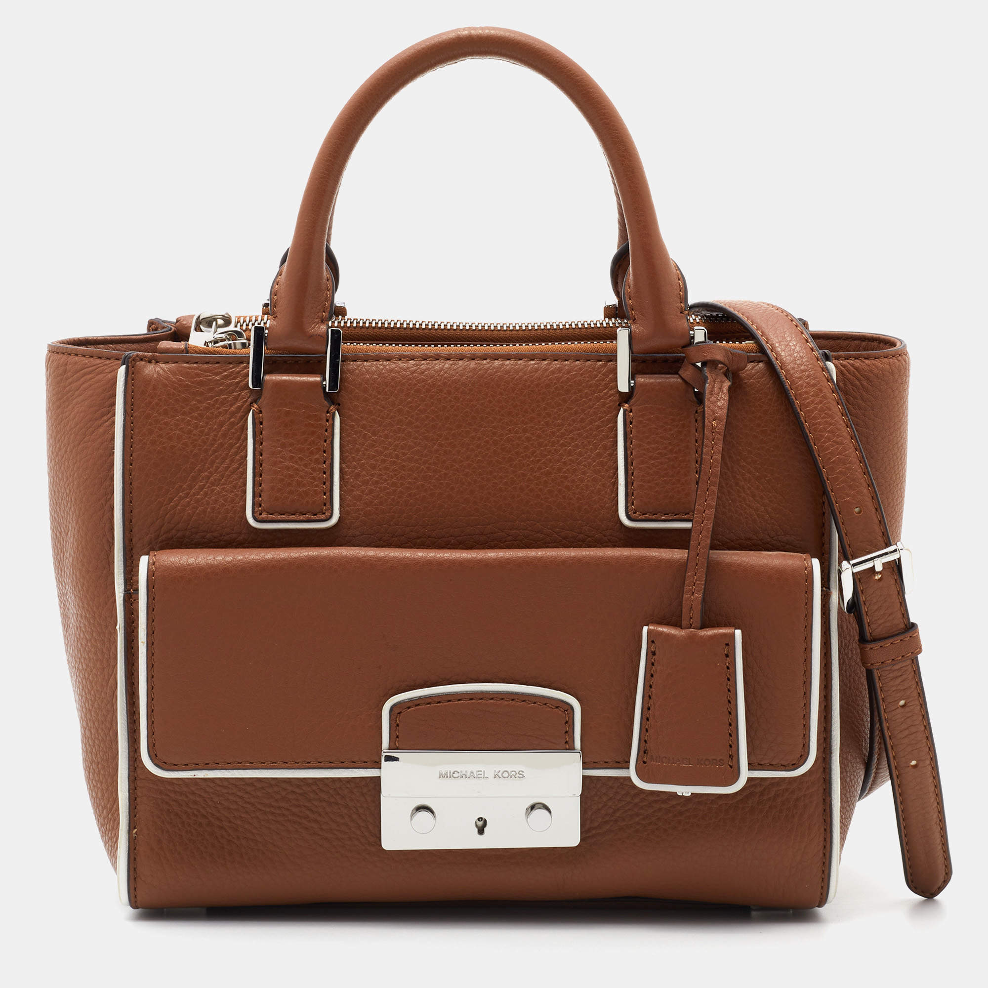 Pre Owned MICHAEL Michael Kors Brown Leather Audrey Satchel