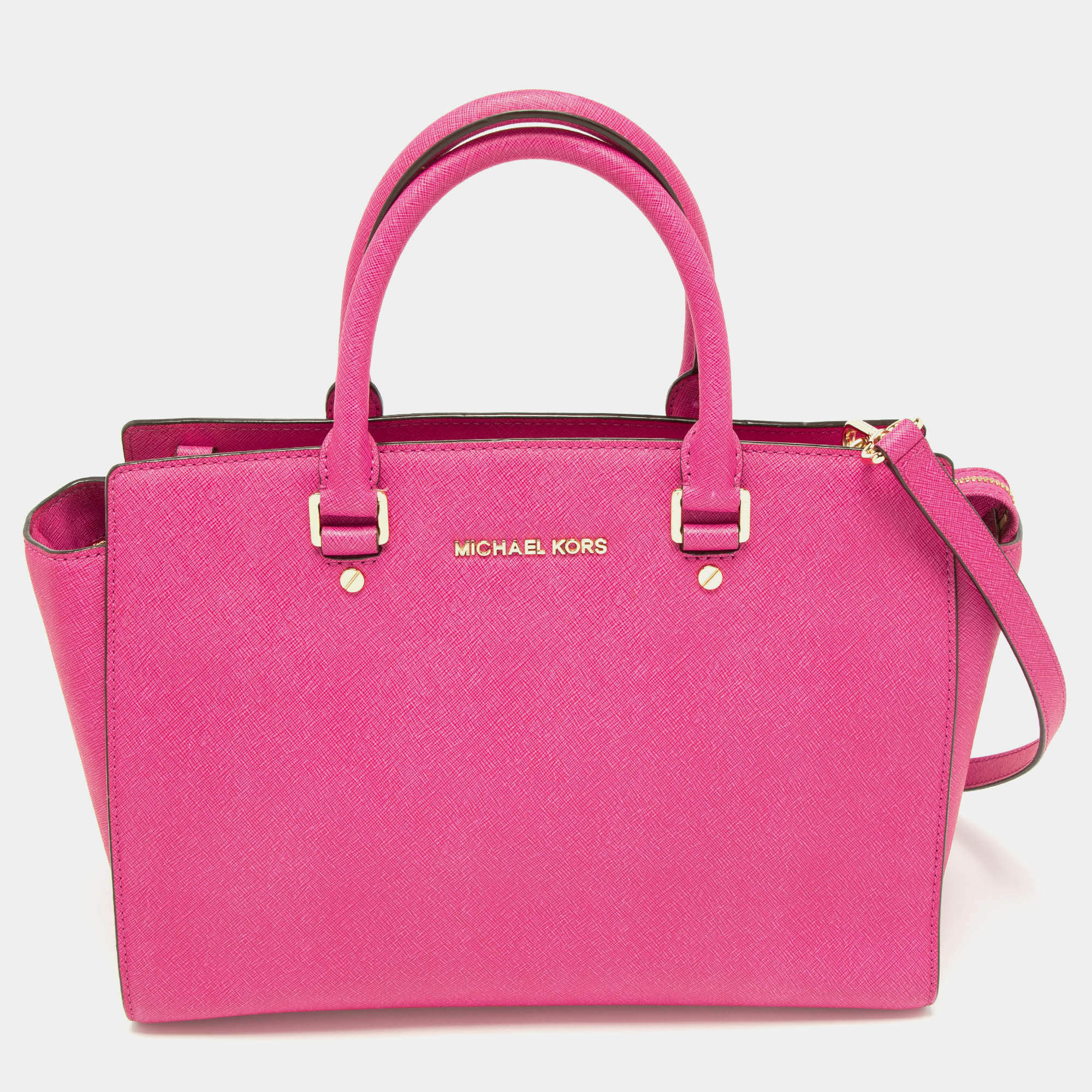 MICHAEL Michael Kors Fuchsia Leather Large Selma Tote