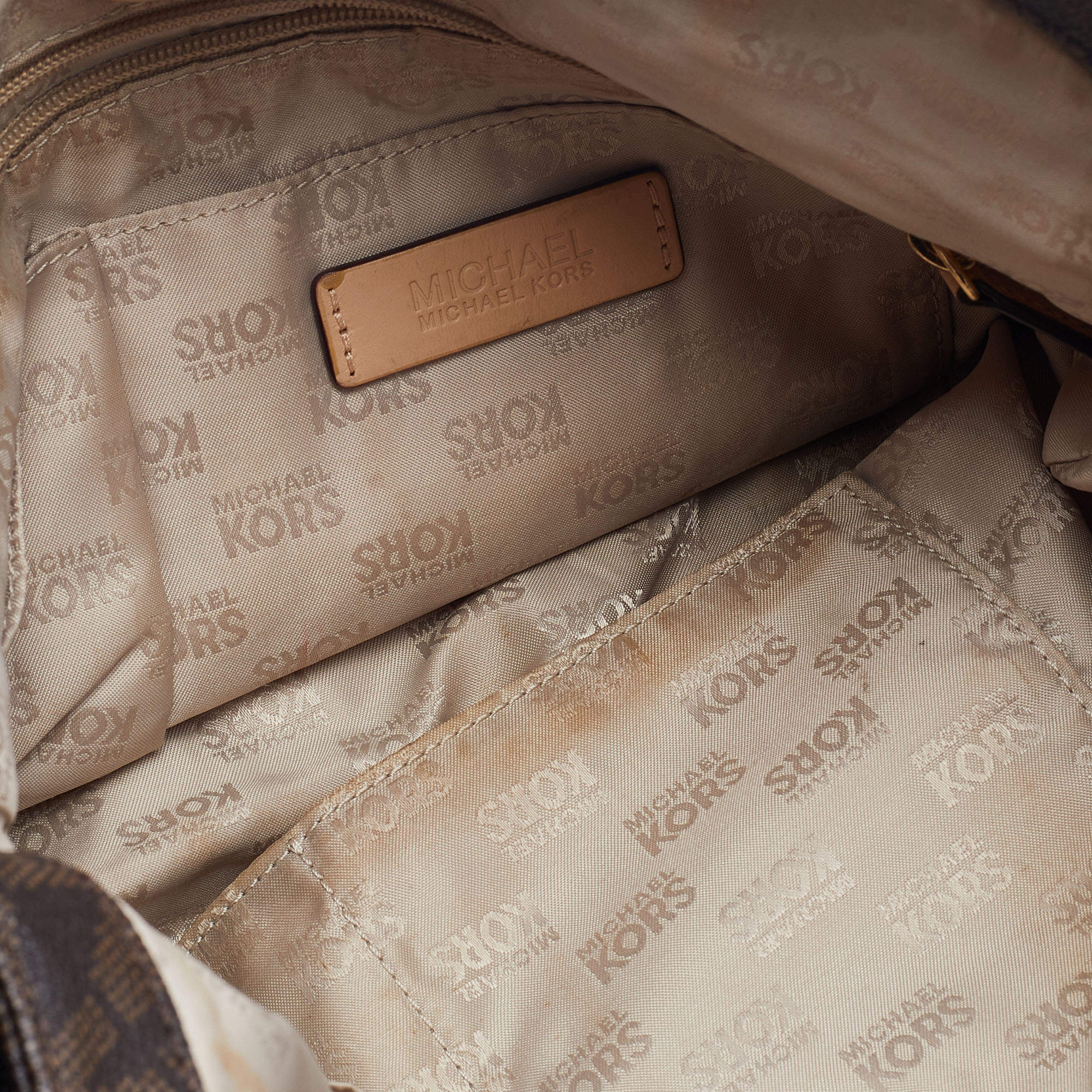 MICHAEL Michael Kors Brown Signature Coated Canvas Shoulder Bag MICHAEL  Michael Kors | TLC