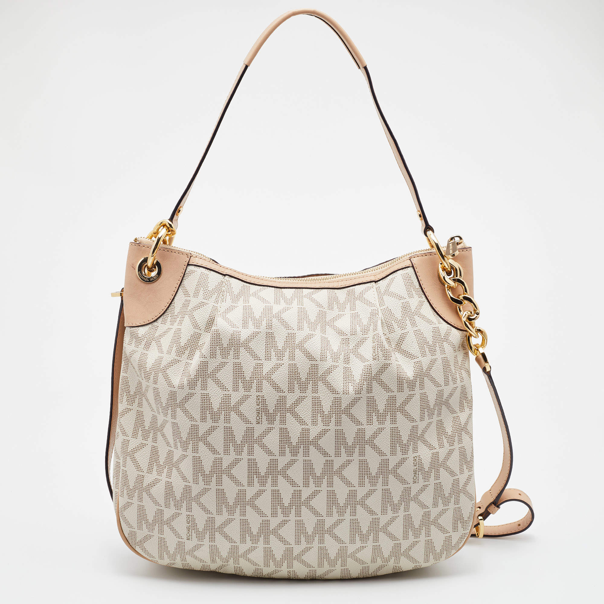 MICHAEL Michael Kors White Signature Coated Canvas Bedford Large  Convertible Shoulder Bag MICHAEL Michael Kors | TLC