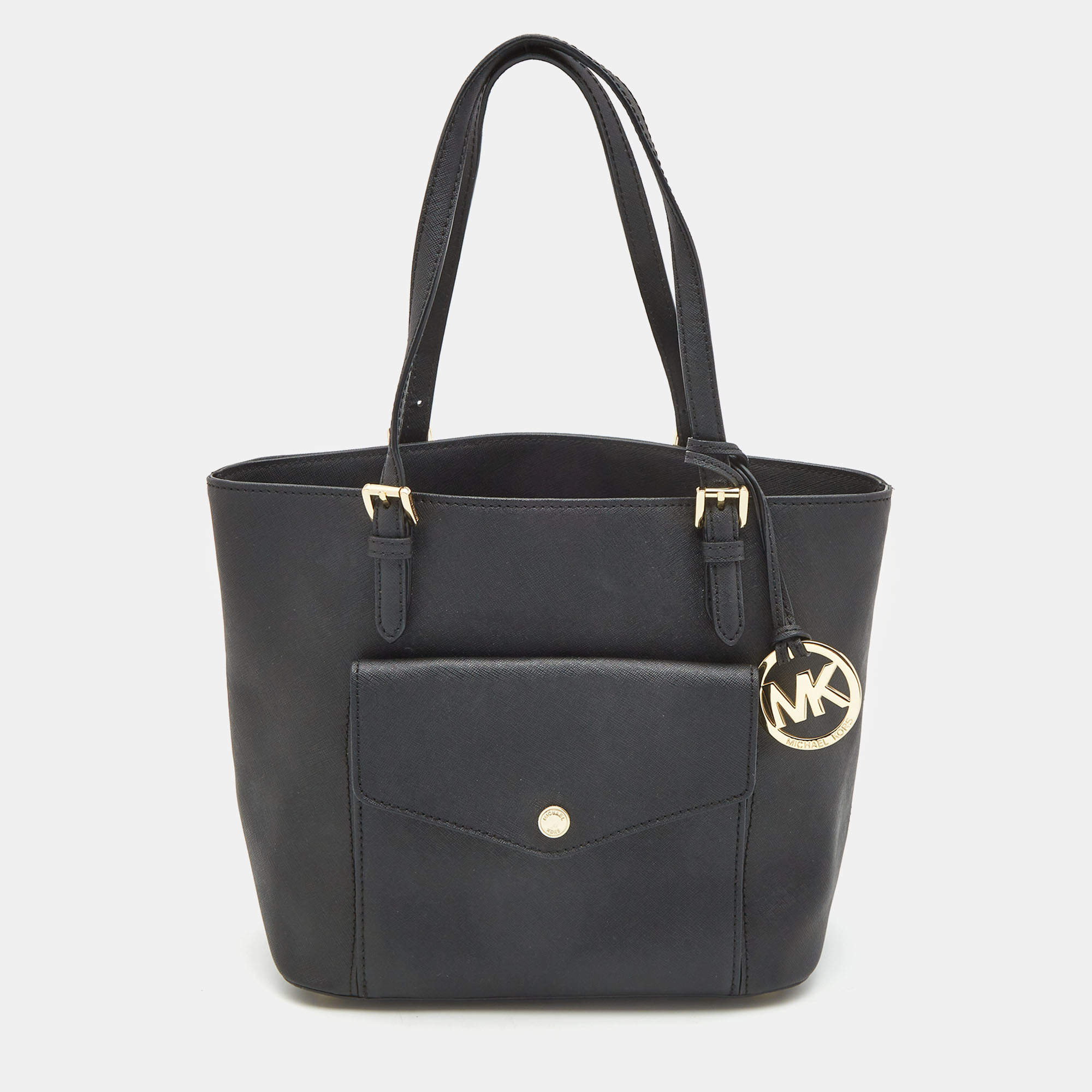Pre Owned  MICHAEL Michael Kors Black Saffiano Leather Reise Handtassche Tote