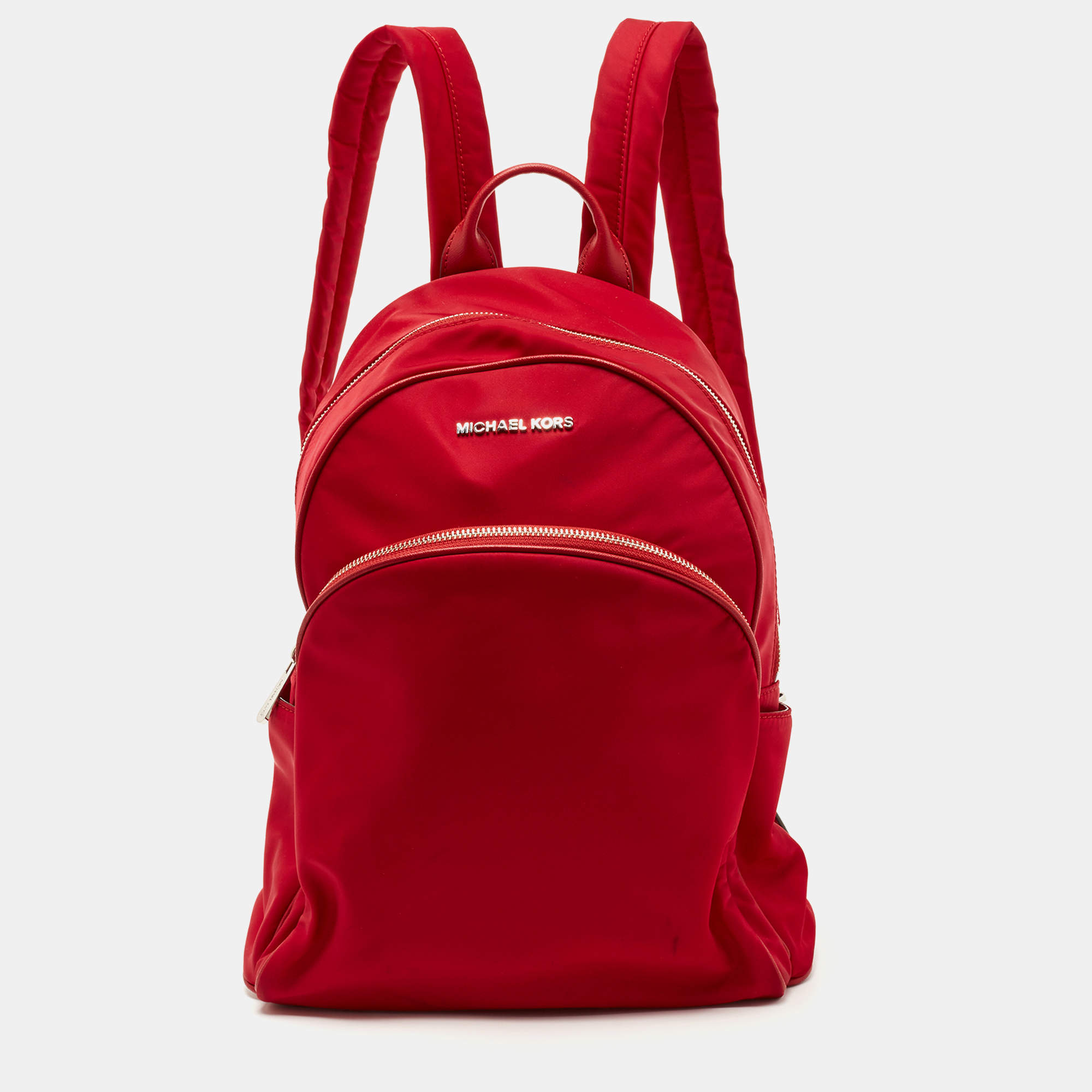 Pre Owned MICHAEL Michael Kors Red Nylon Abbey Backpack