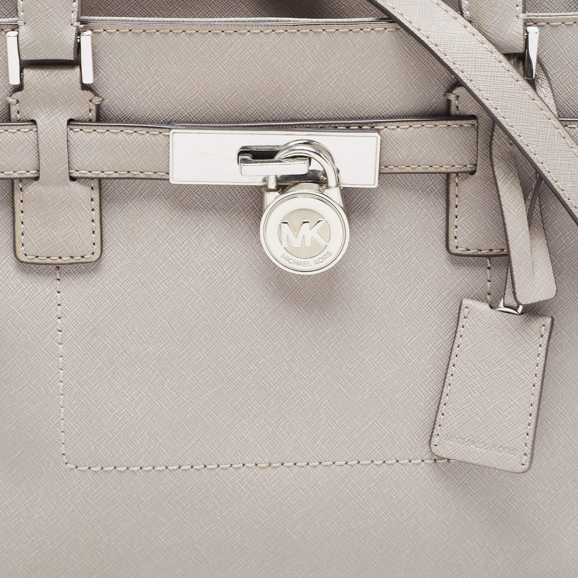 MICHAEL Michael Kors Grey Saffiano Leather Hamilton Traveler Tote MICHAEL Michael Kors TLC