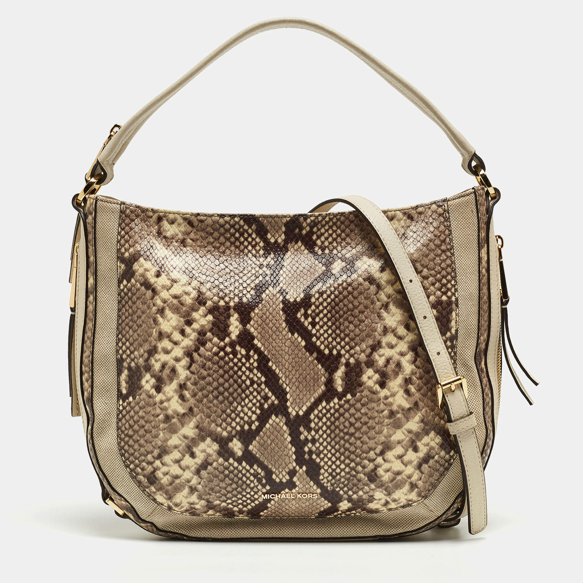  Michael Kors Selma Medium Python Pattern-embossed