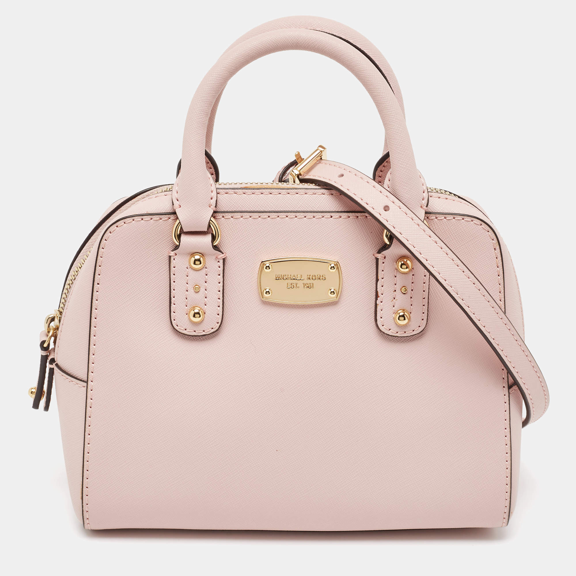 Pre Owned MICHAEL Michael Kors Pink Leather Mini 2way Bag
