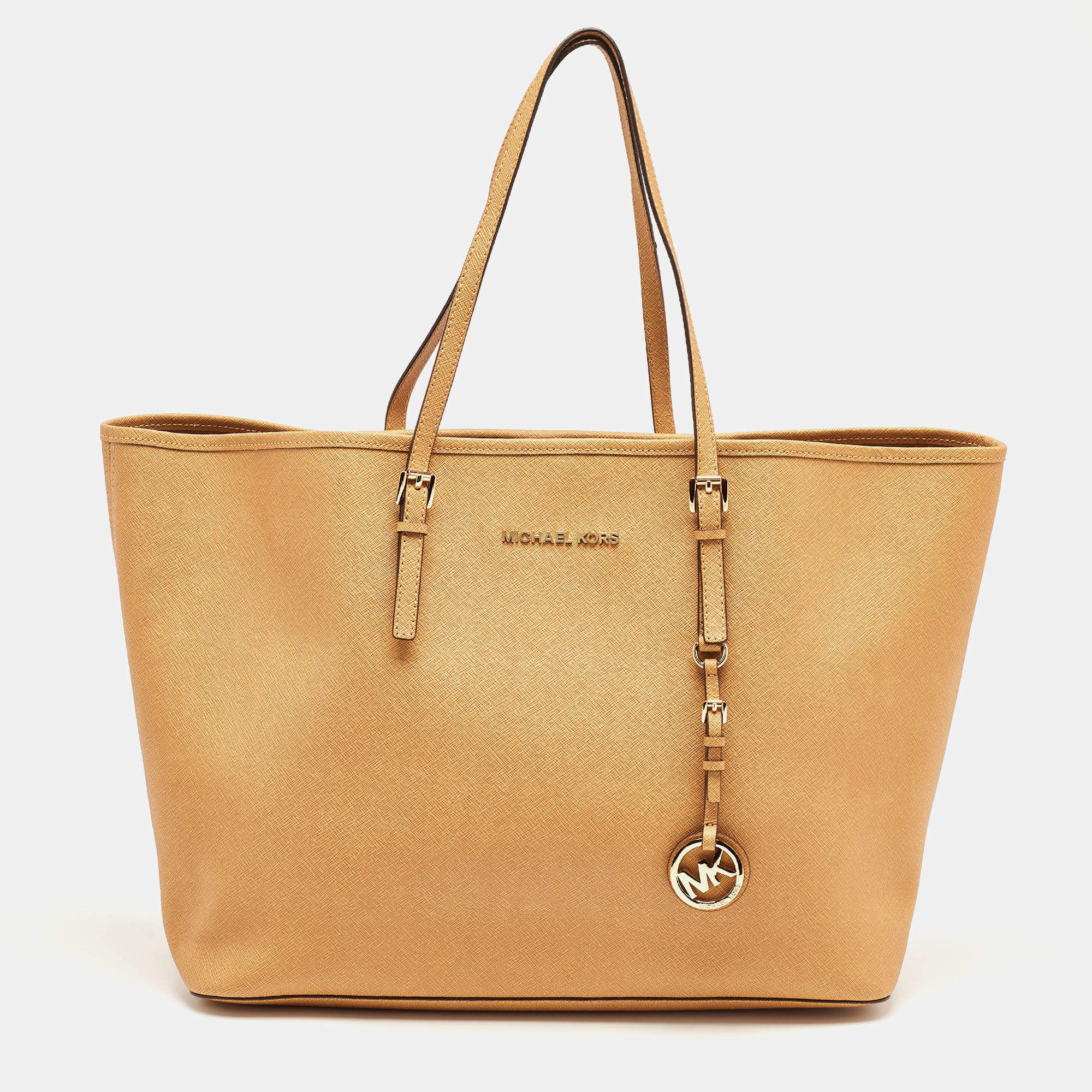 MICHAEL Michael Kors Tan Leather Medium Jet Set Travel Tote