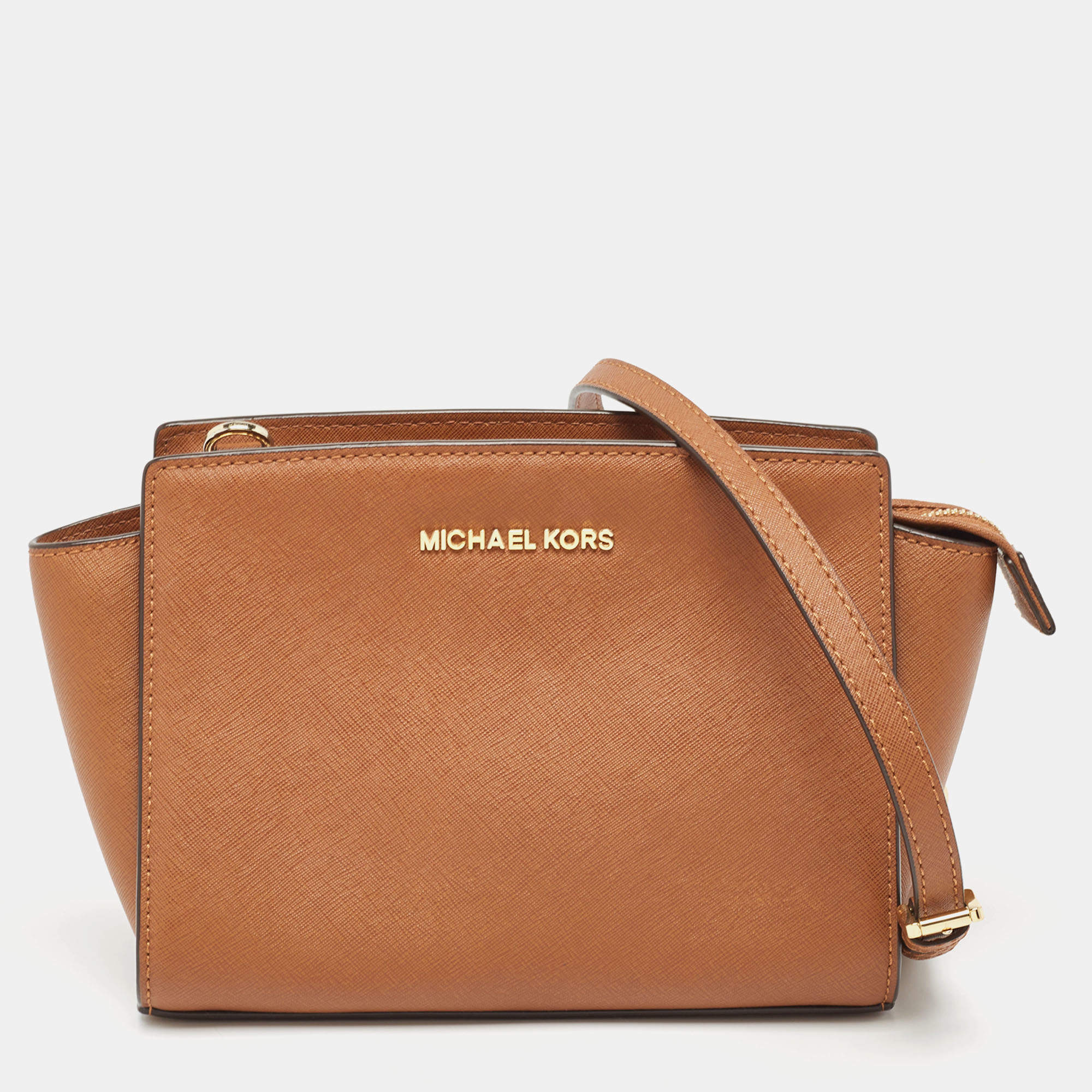 مملوكة مسبقًا MICHAEL Michael Kors Brown Leather Medium Selma Crossbody Bag