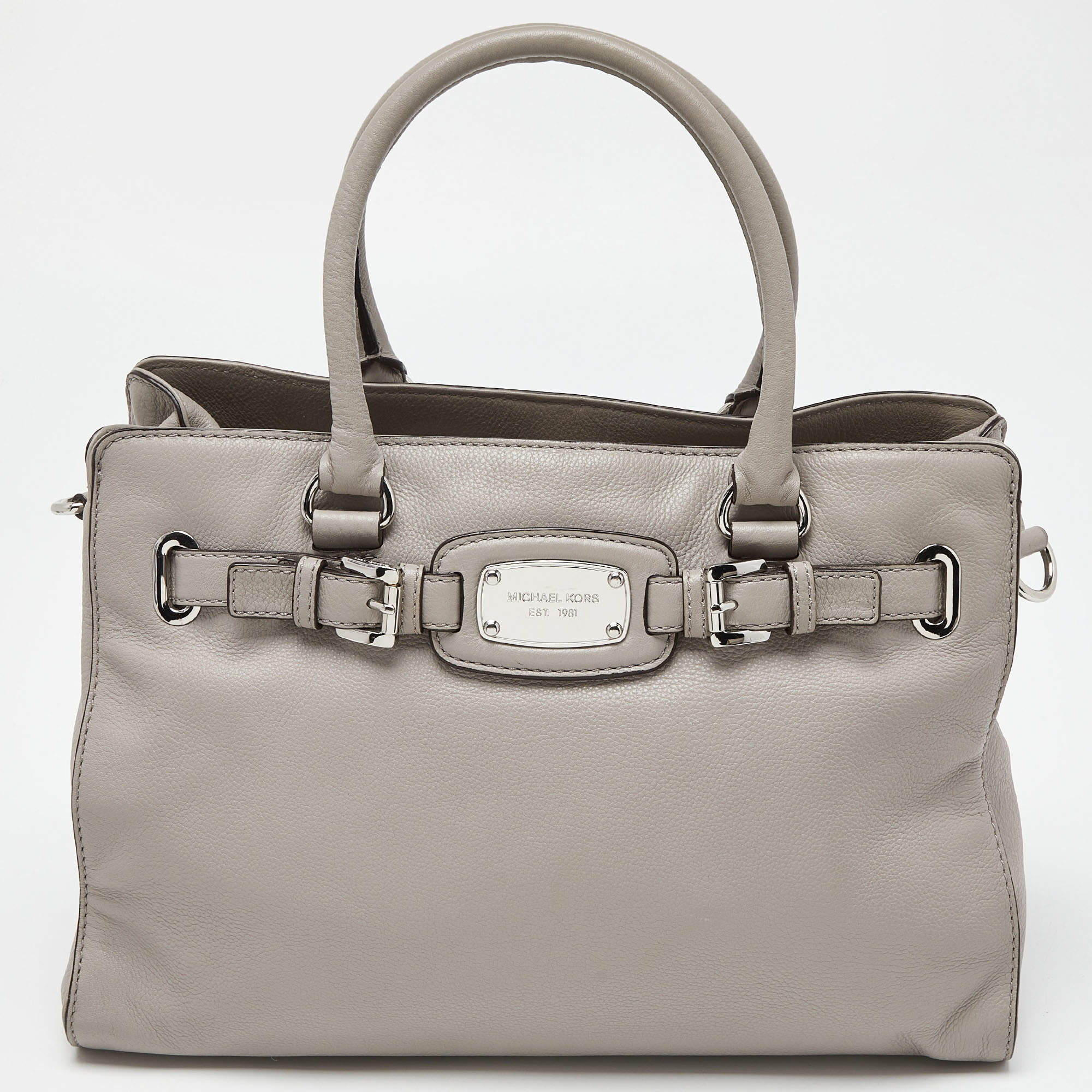 MICHAEL Michael Kors Grey Saffiano Leather Medium East West Dillon Tote
