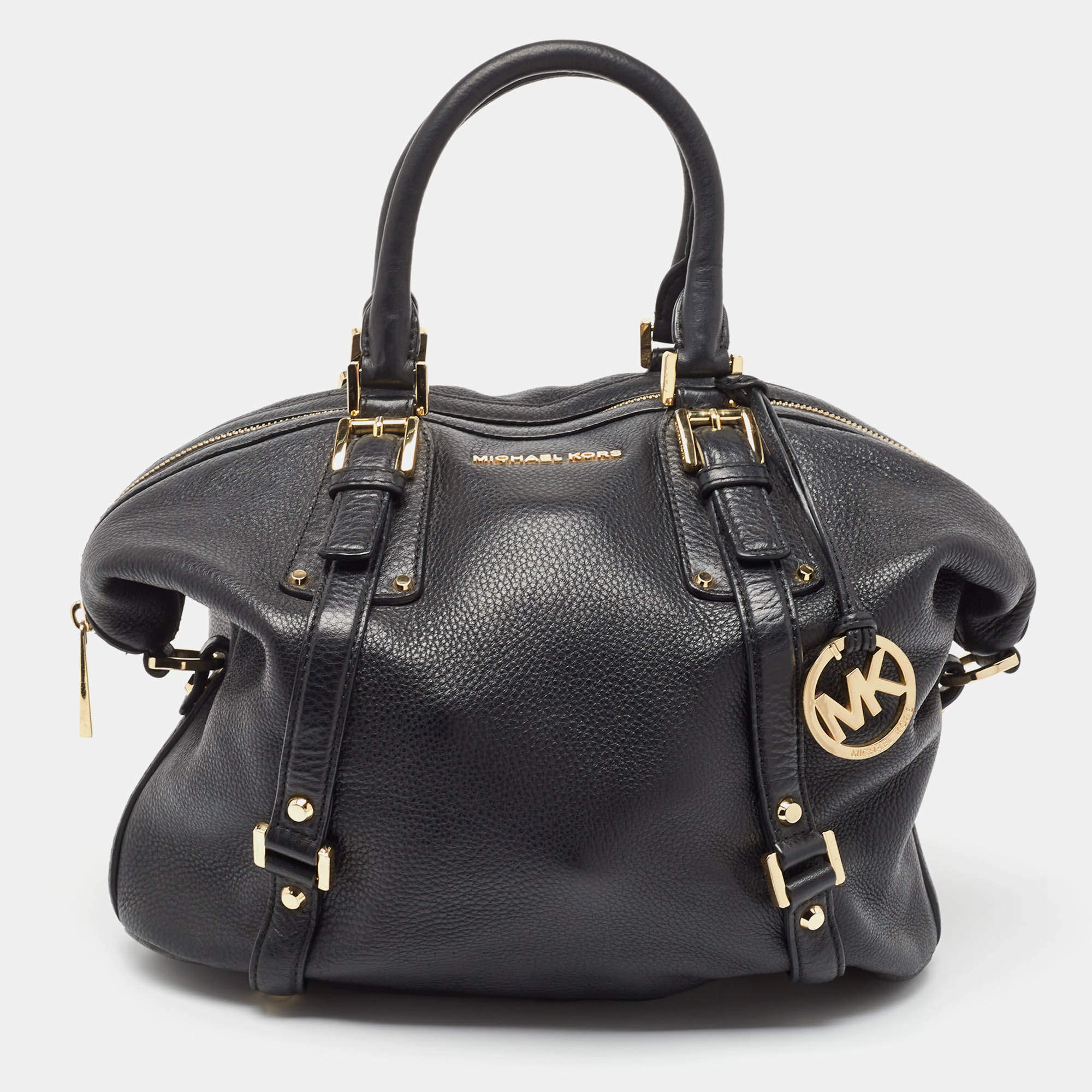 Pre Owned MICHAEL Michael Kors Black Leather Bedford Satchel