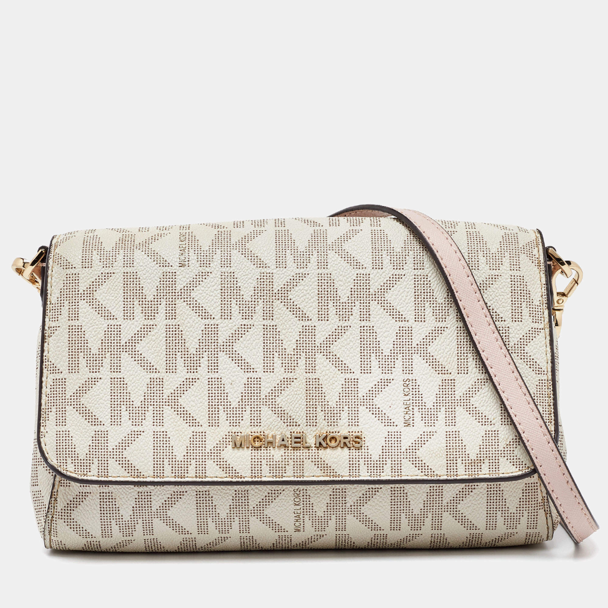 MICHAEL Michael Kors Ivory Signature Coated Canvas Crossbody Bag